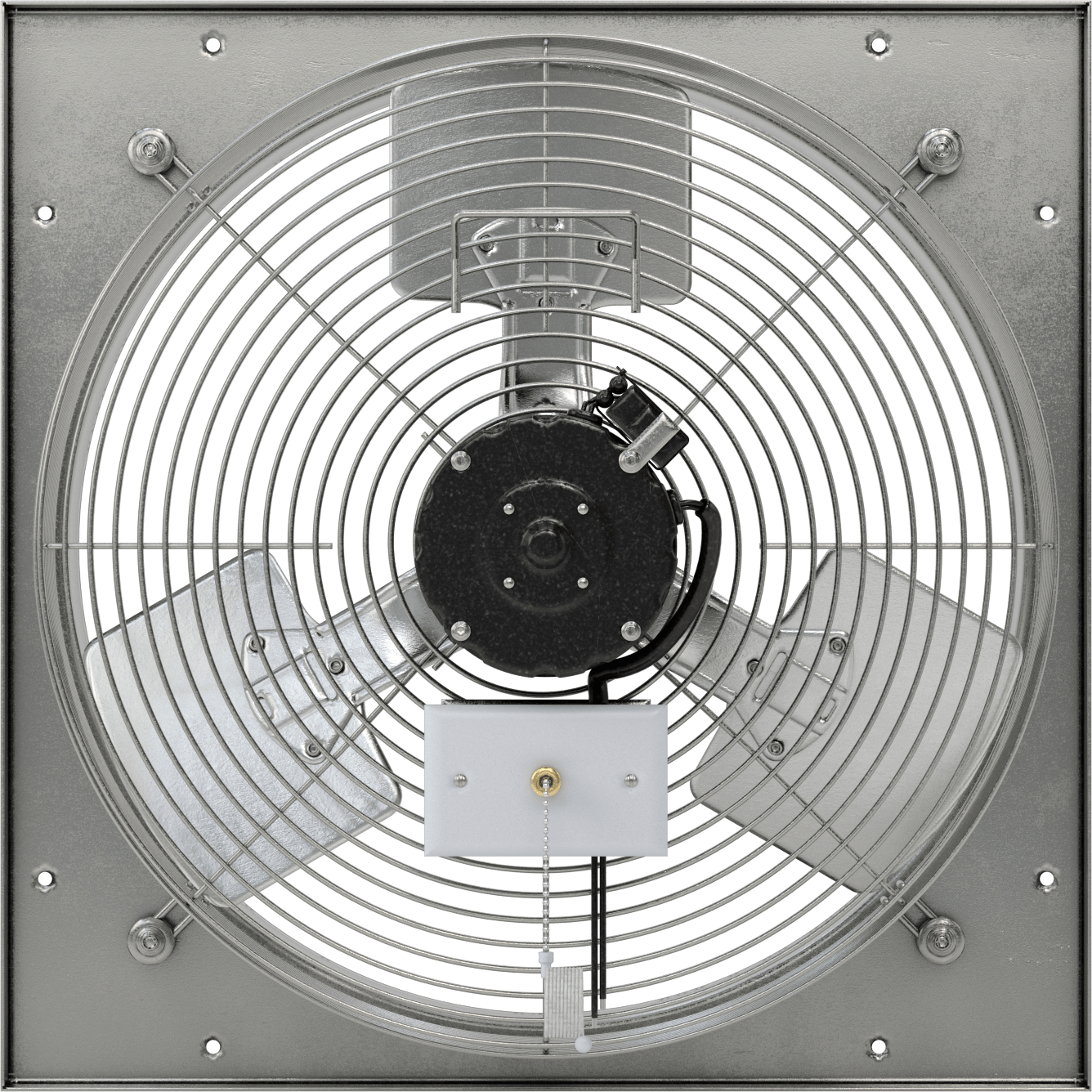 Toz Geçirmez Doğrudan Tahrikli Duvara Monte Egzoz Fanı, 20" Çaplı Bıçaklı, 120V AC, 2925 CFM Hava Akışı