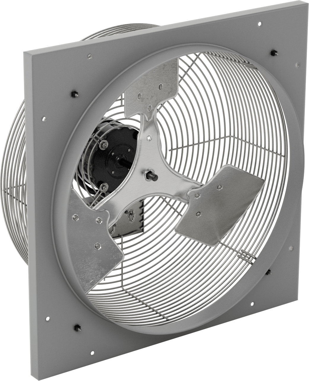 Toz Geçirmez Doğrudan Tahrikli Duvara Monte Egzoz Fanı, 20" Çaplı Bıçaklı, 120V AC, 2925 CFM Hava Akışı