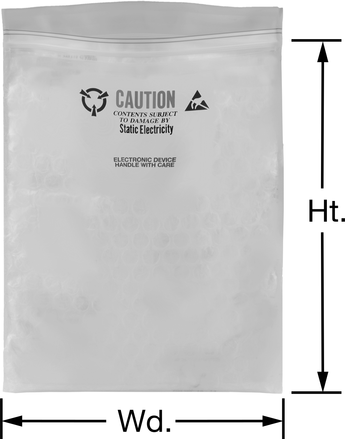 Kabarcık Yastıklı Yeniden Kapatılabilir Torba, Antistatik, 6" Genişlik