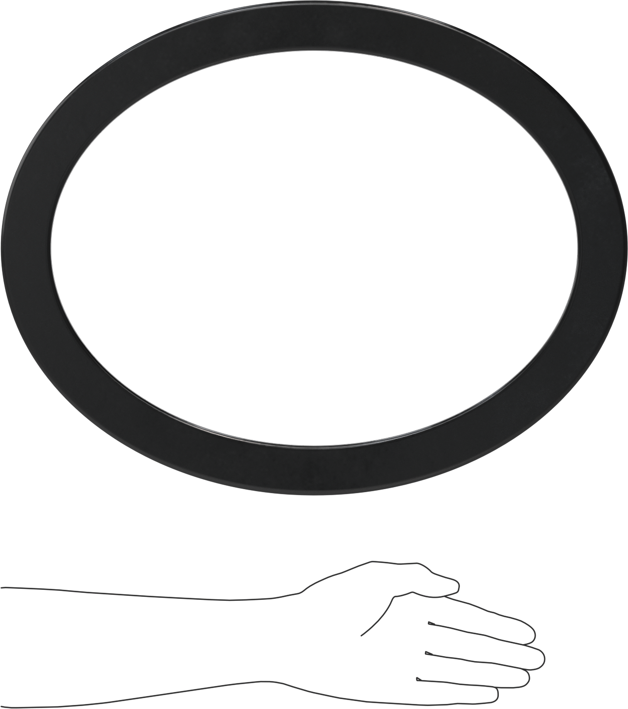 Yüksek Sıcaklık EPDM Kazan Contası, Oval, 30,5 cm Yükseklik x 40,6 cm İç Genişlik, 1-1/2" Conta Genişliği