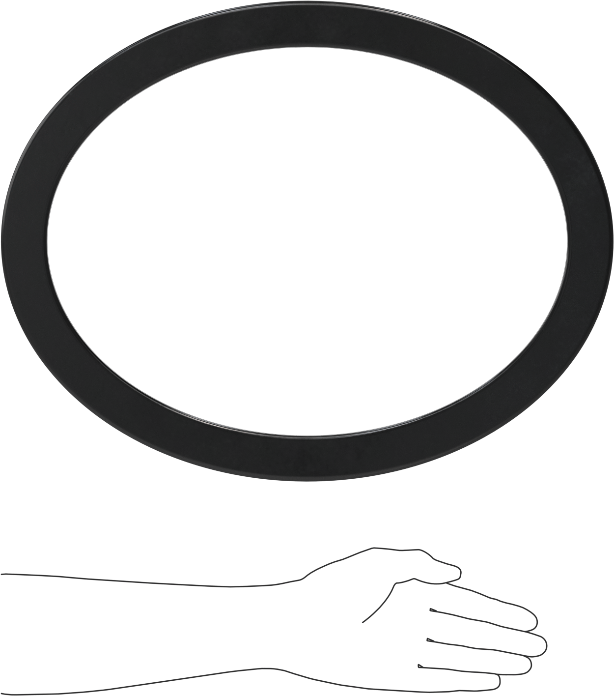 Yüksek Sıcaklık EPDM Kazan Contası, Oval, 11-3/4“ Yükseklik x 15-3/4” İç Genişlik, 1-3/8" Genişlik