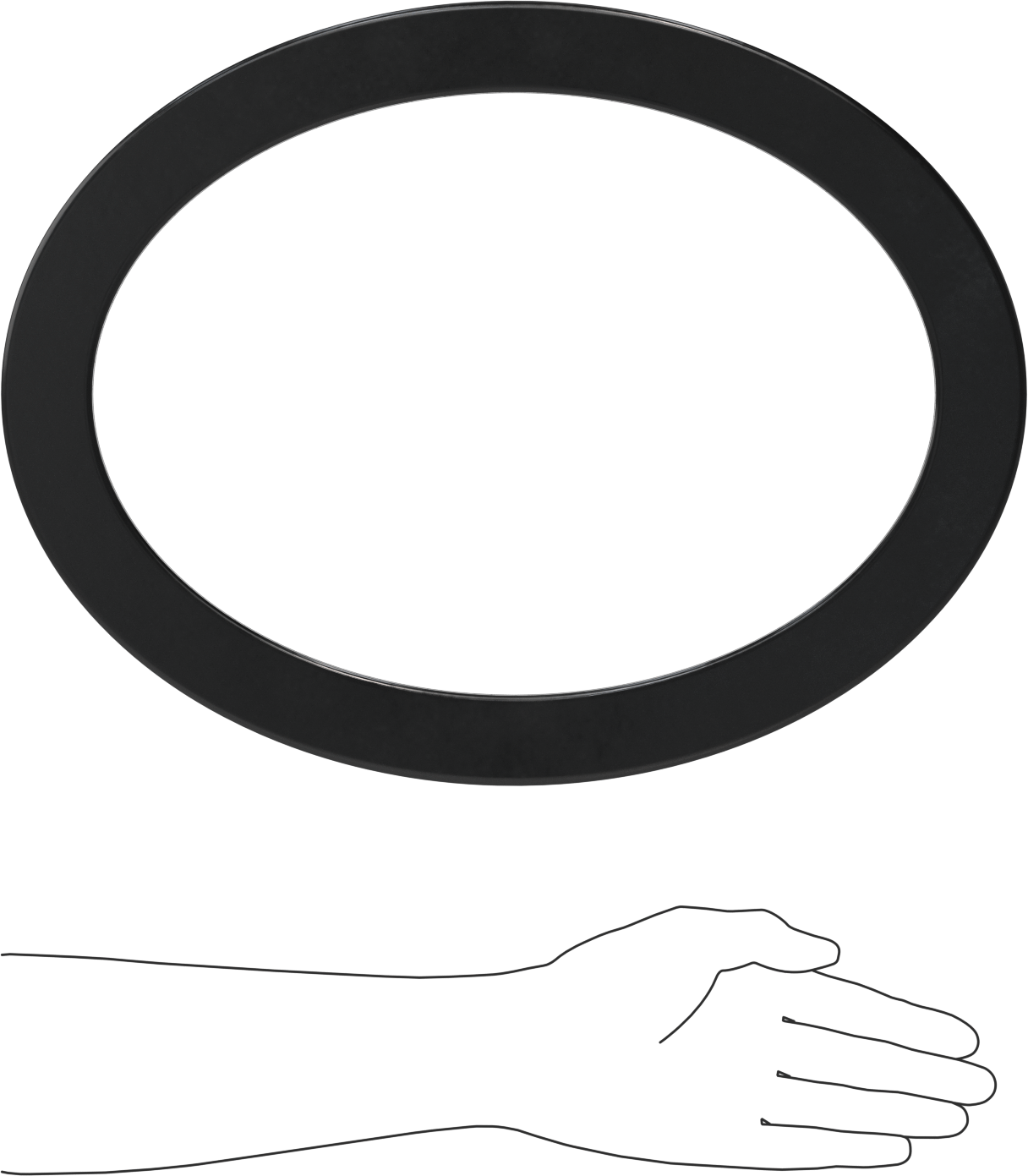 Yüksek Sıcaklık EPDM Kazan Contası, Oval, 10 inç Yüksekliğinde x 14 inç Genişliğinde İç Kısım, 1-1/2" Conta Genişliği