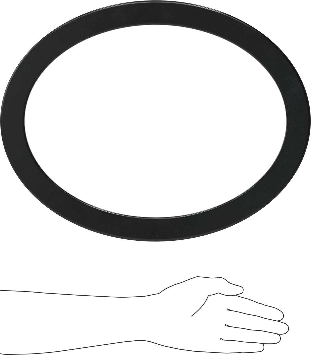 Yüksek Sıcaklık EPDM Kazan Contası, Oval, 11“ Yükseklik x 15” İç Genişlik, 1-3/8" Conta Genişliği