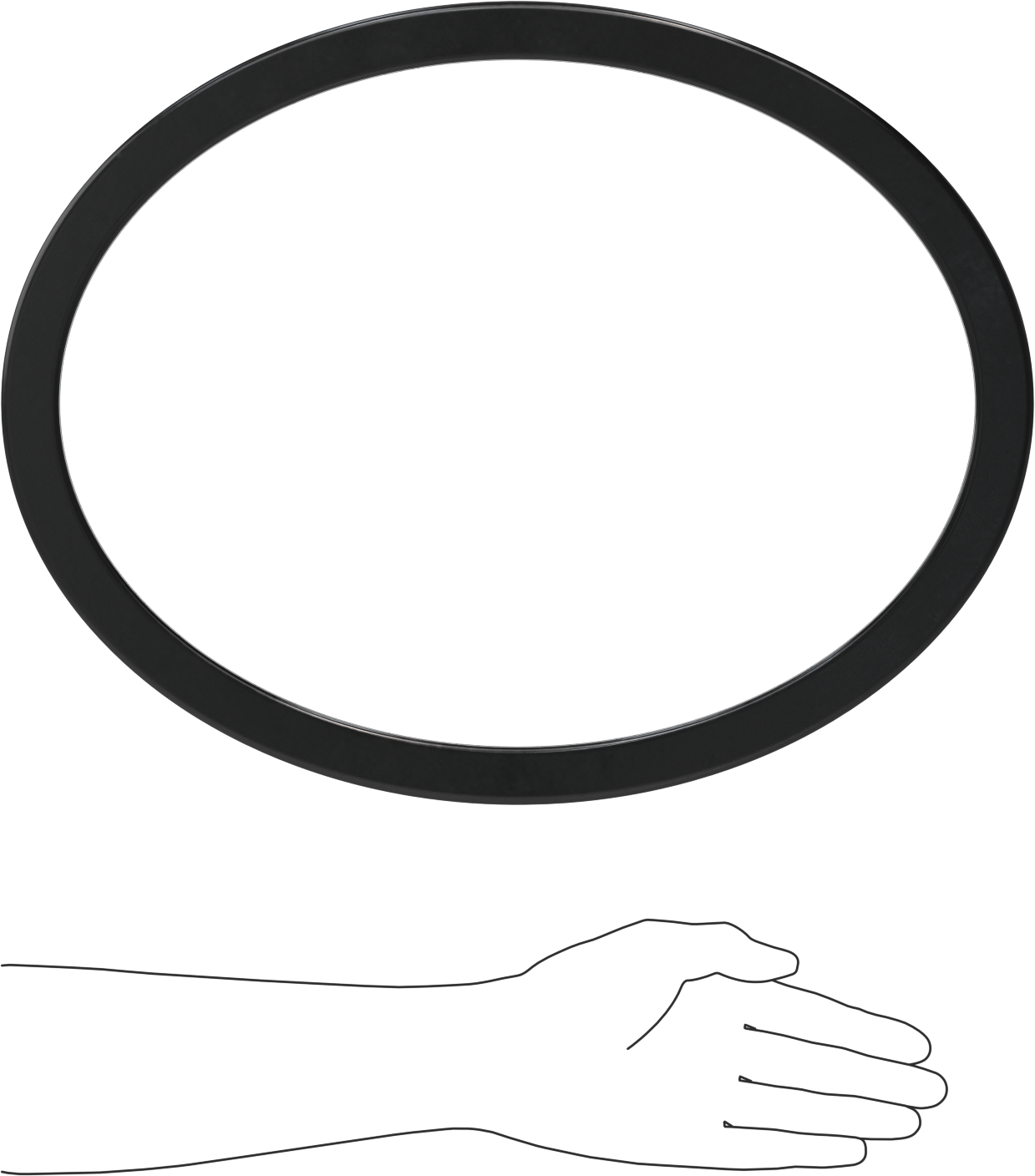 Yüksek Sıcaklık EPDM Kazan Contası, Oval, 30,5 cm Yükseklik x 40,6 cm İç Genişlik, 1" Conta Genişliği