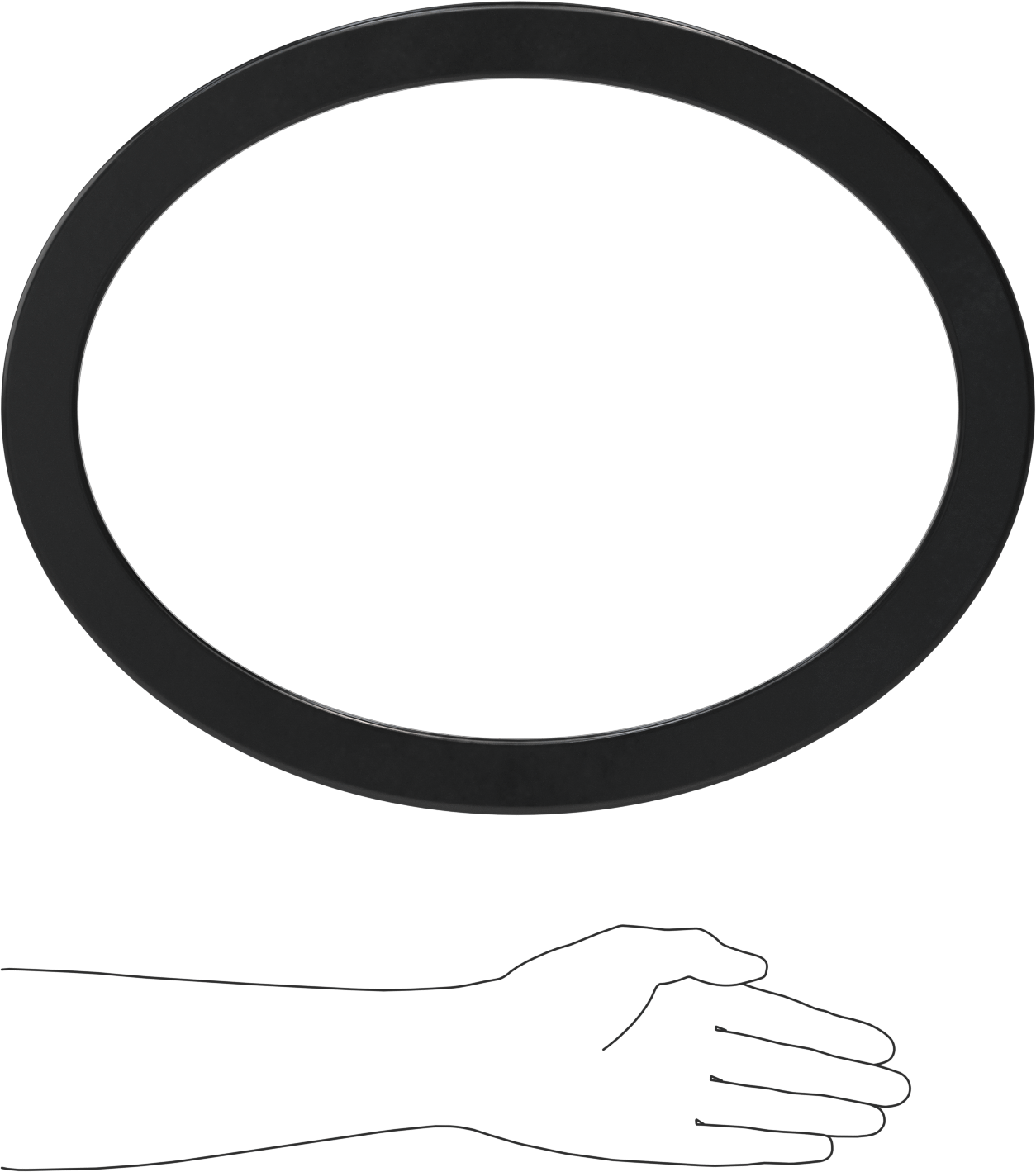 Yüksek Sıcaklık EPDM Kazan Contası, Oval, 30,5 cm Yükseklik x 40,6 cm İç Genişlik, 1-3/8" Conta Genişliği
