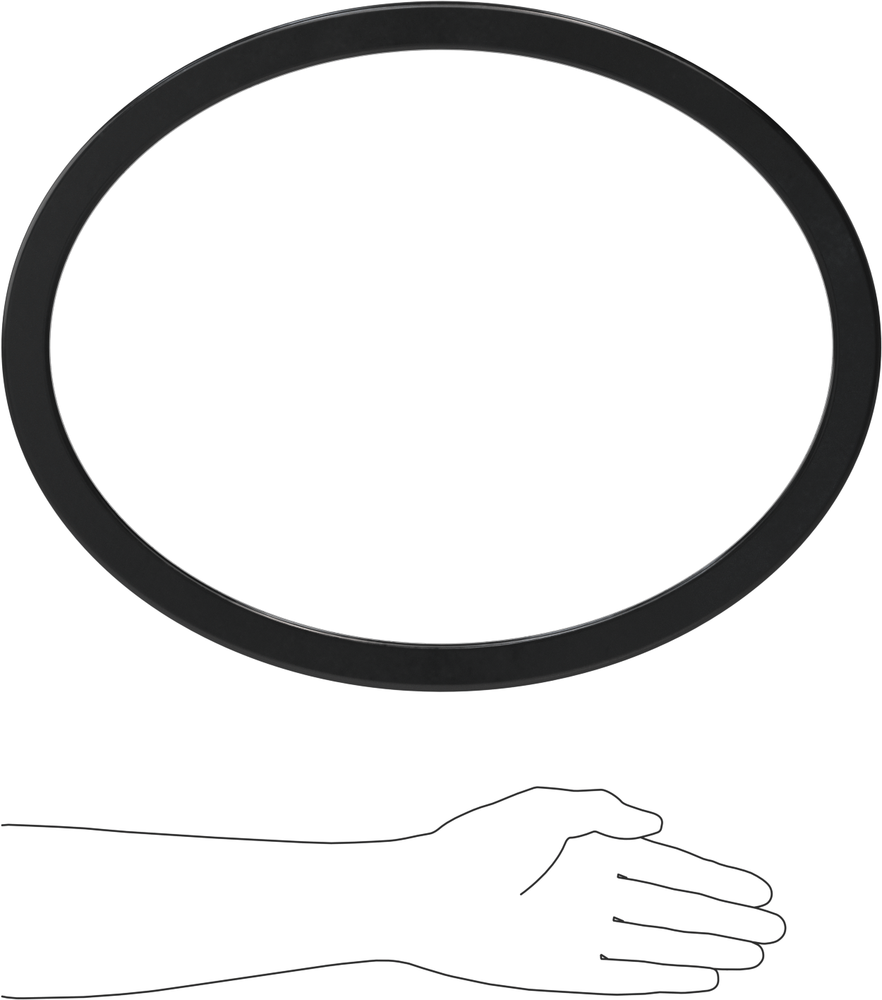 Yüksek Sıcaklık EPDM Kazan Contası, Oval, 12-1/2“ Yükseklik x 16-1/2” İç Genişlik, 1" Genişlik