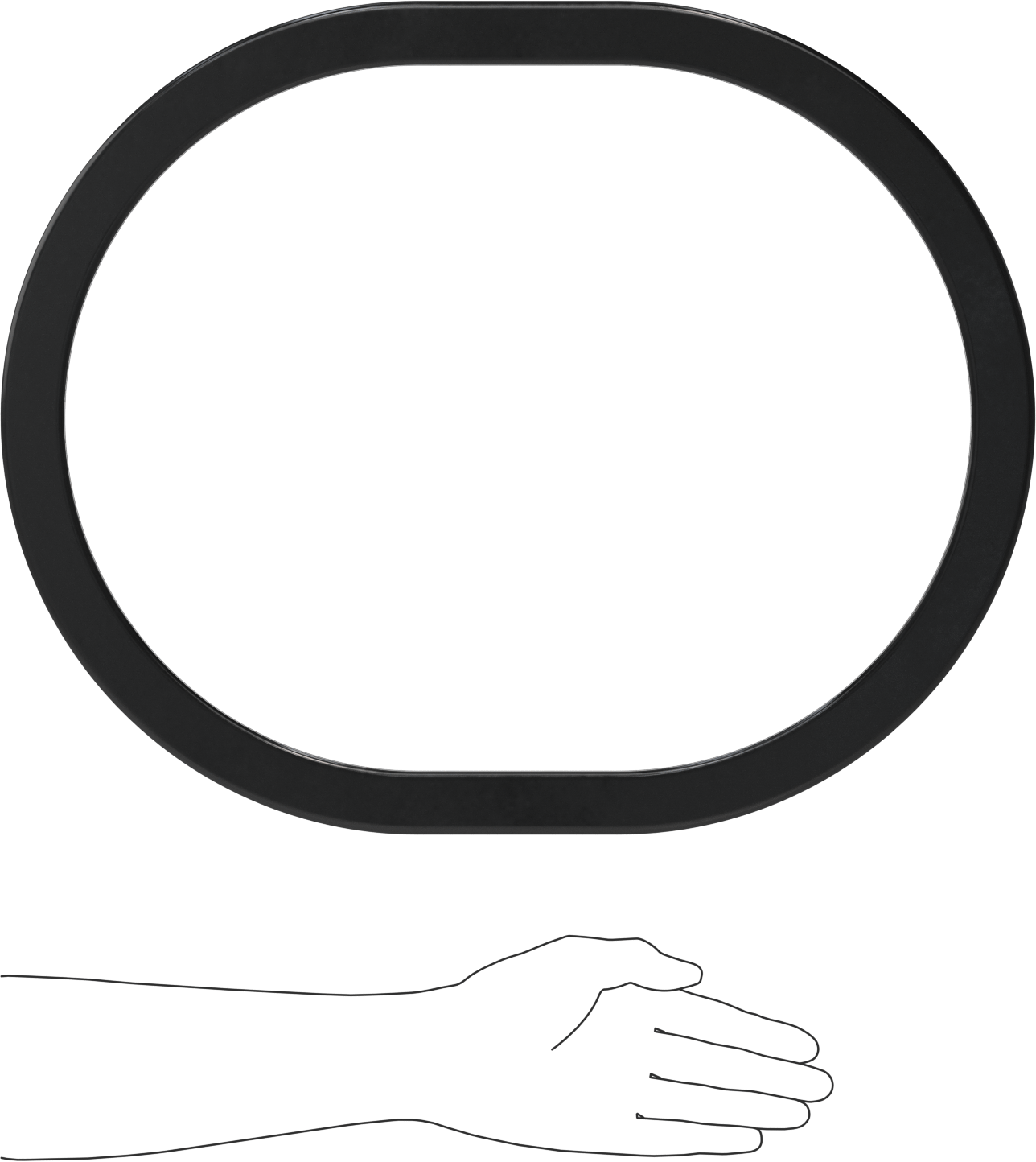 Yüksek Sıcaklık EPDM Kazan Contası, Dikdörtgen, 14“ Yükseklik x 18” İç Genişlik, 1-1/4" Conta Genişliği