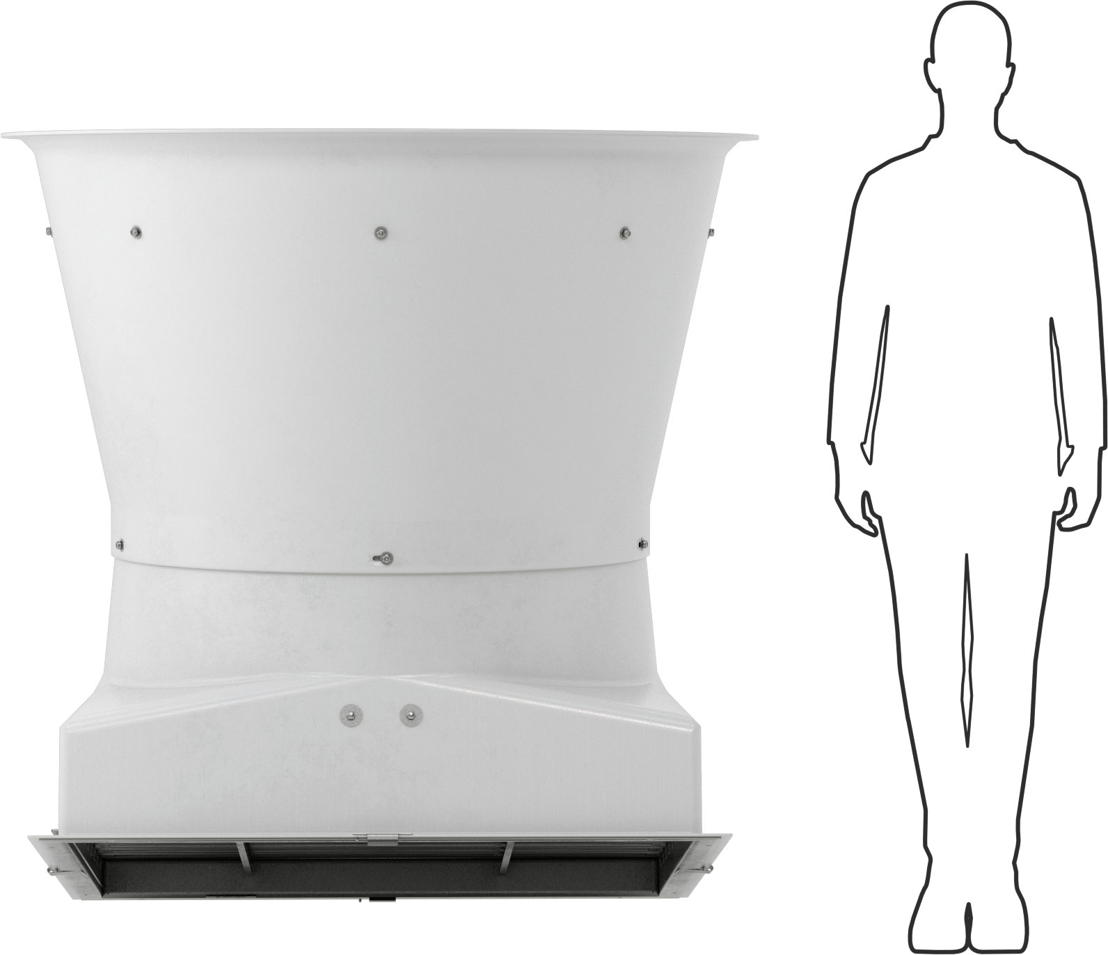 Dış Duvara Monte Egzoz Fanı, 36" Bıçak Çapı ile, 230/460V AC