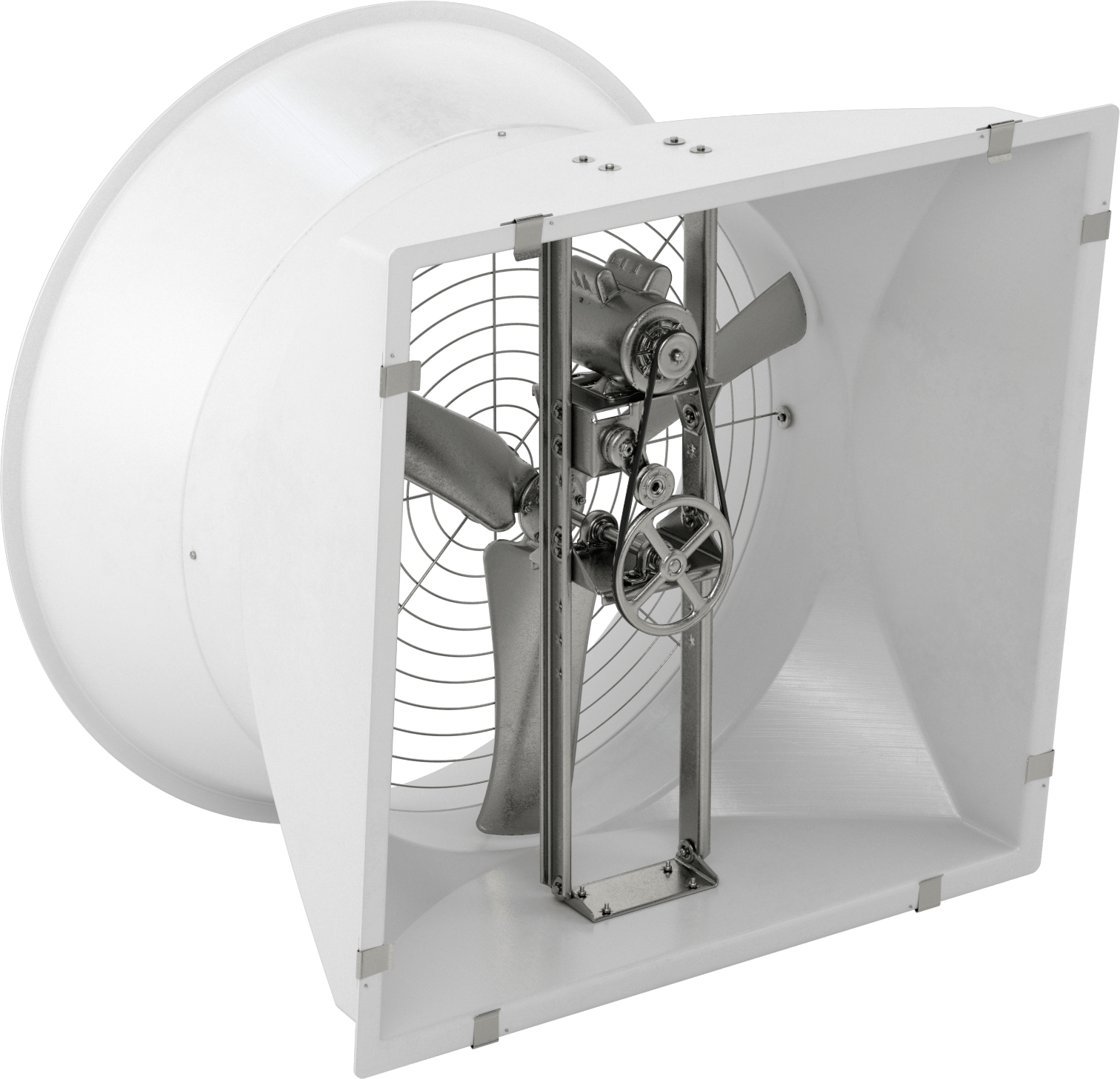 Dış Duvara Monte Egzoz Fanı, 50" Bıçak Çapı ile, 230/460V AC