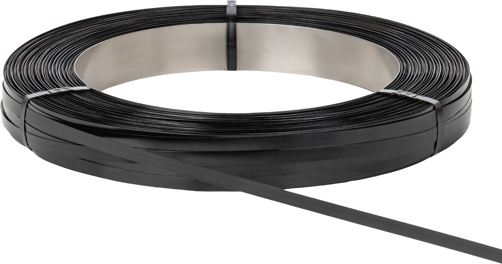 Boyalı Düşük Karbonlu Çelik Çember, Katı, Standart Bobin, 3/8“ Genişlik x 0,015” Kalınlık, 5500 Fit Uzunluk