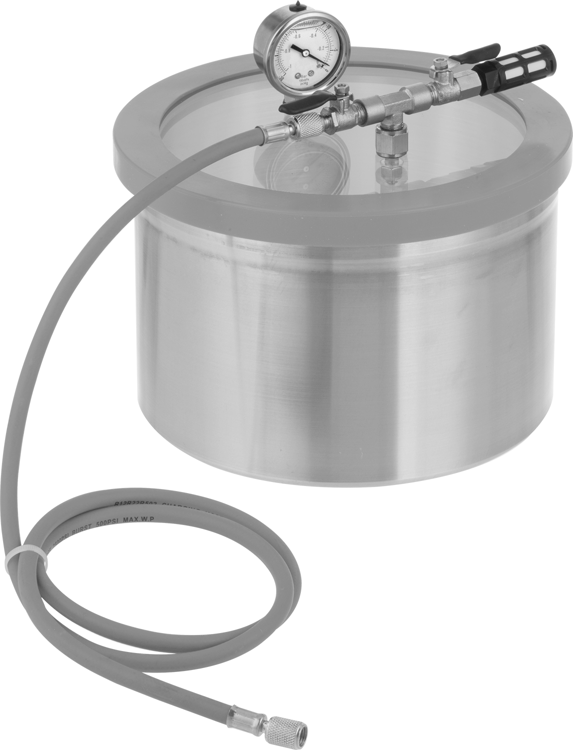 Vacuum Container, Aluminum with Top-Mount Gauge, 2 Gallon