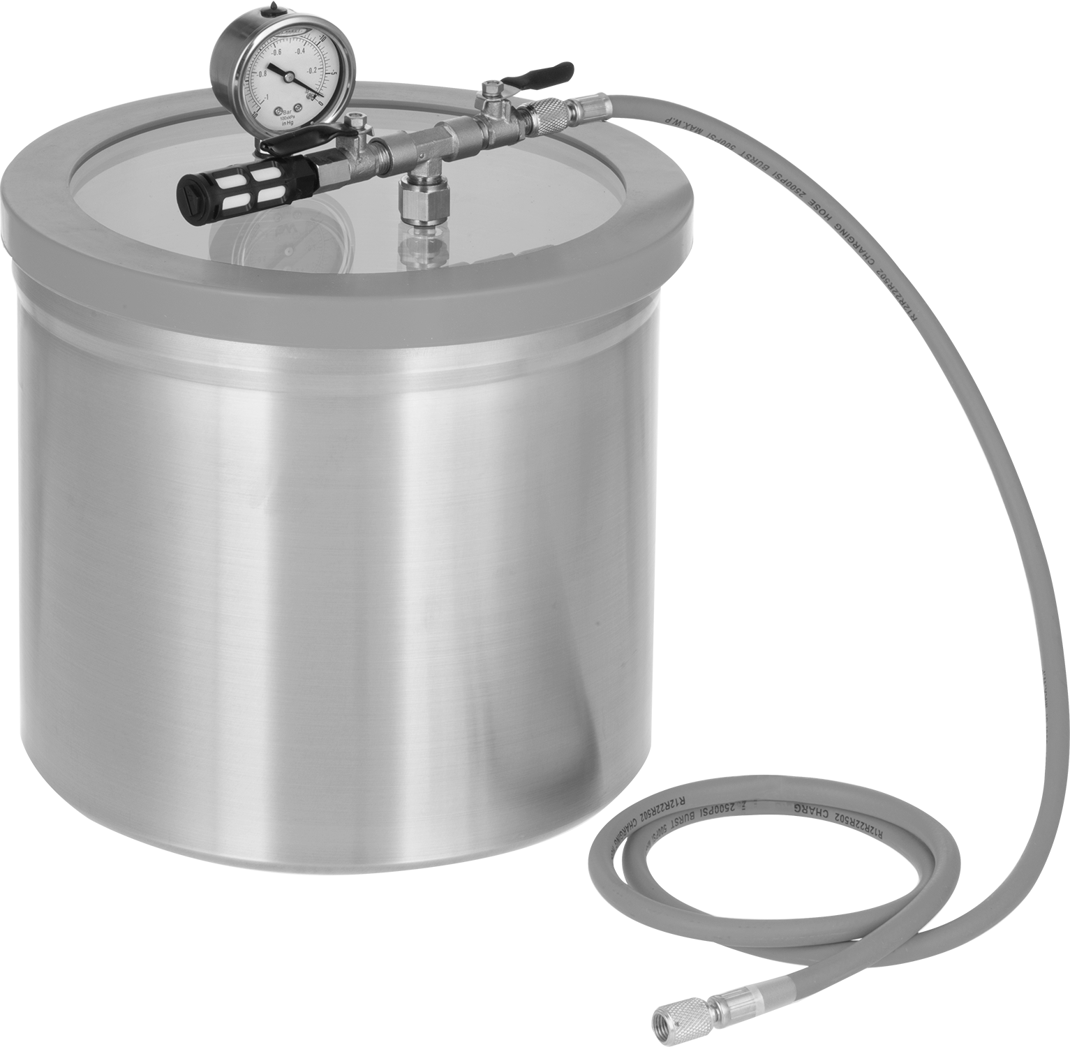 Vacuum Container, Aluminum with Top-Mount Gauge, 3 Gallon