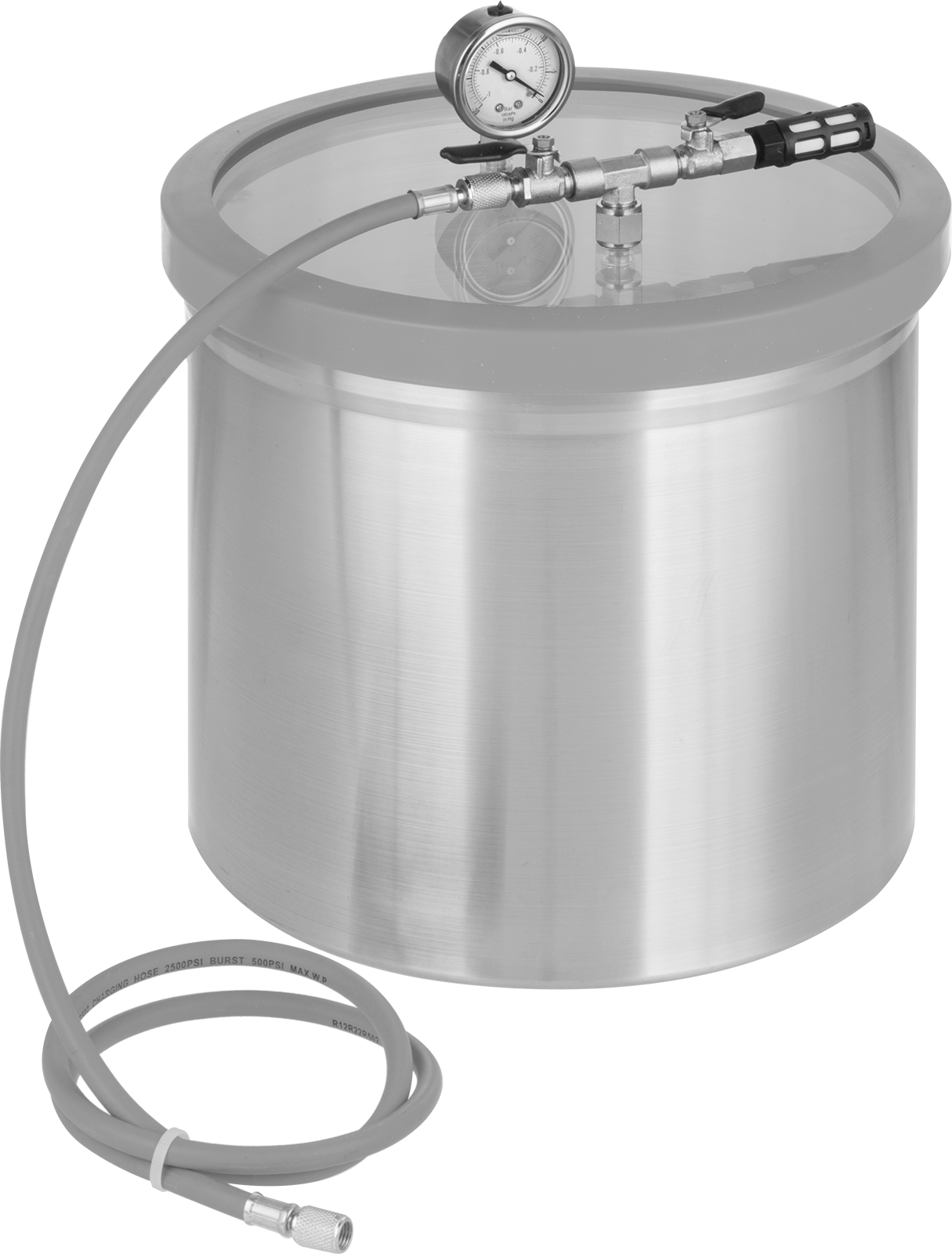 Vacuum Container, Aluminum with Top-Mount Gauge, 5 Gallon