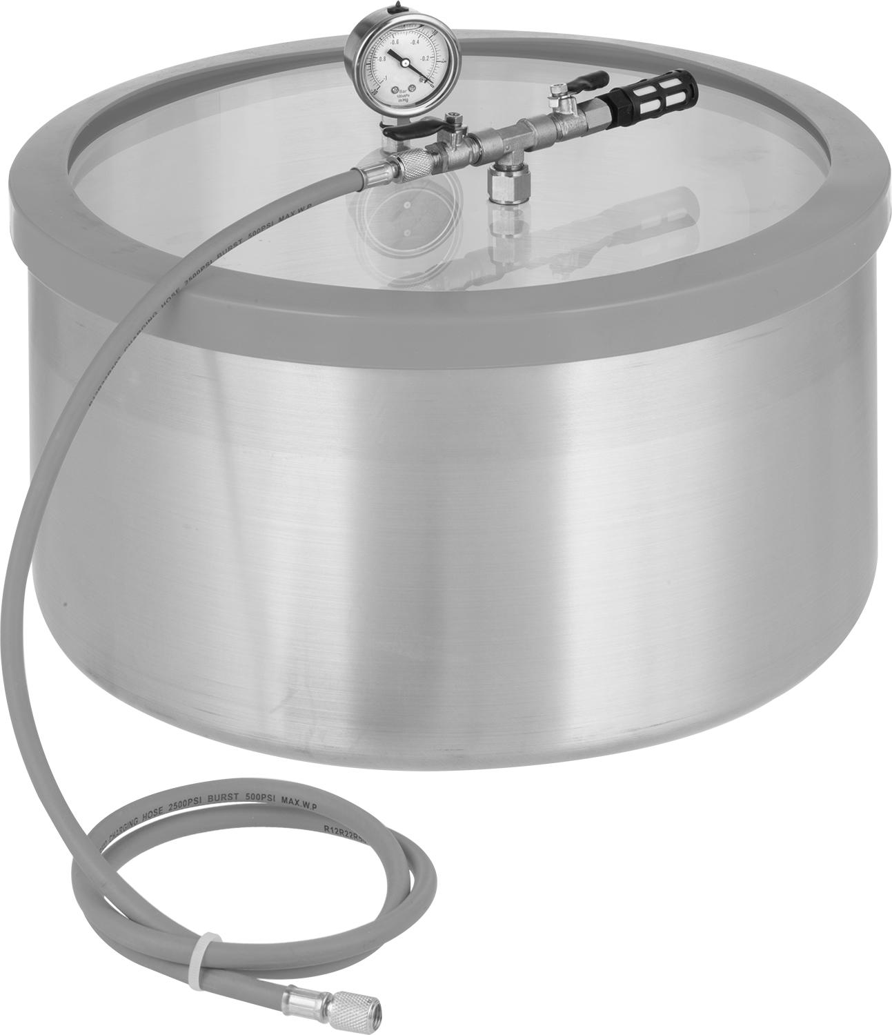 Vacuum Container, Aluminum with Top-Mount Gauge, 7 Gallon