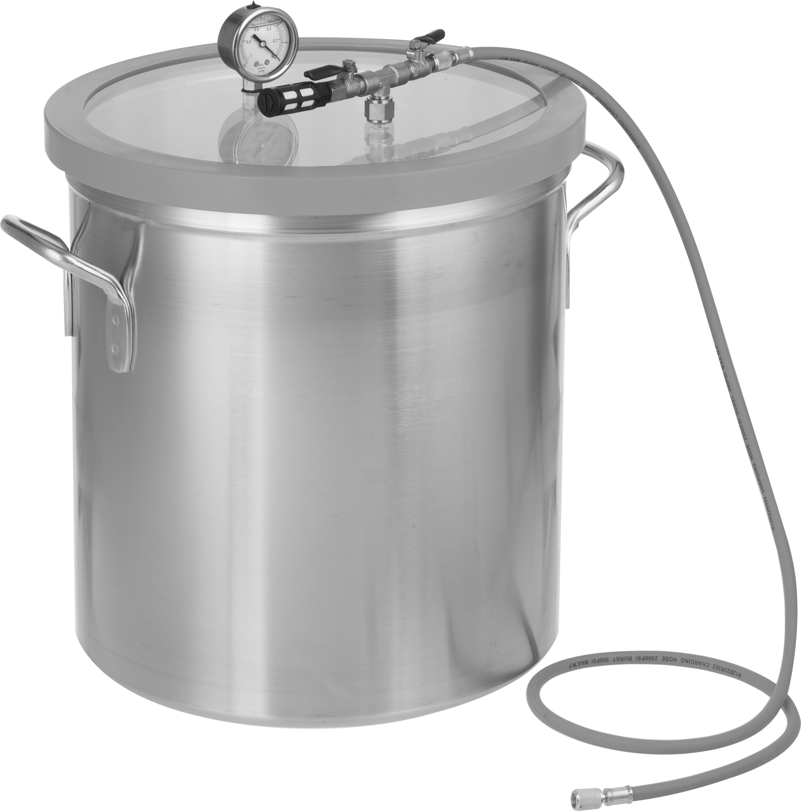 Vacuum Container, Aluminum with Top-Mount Gauge, 10 Gallon