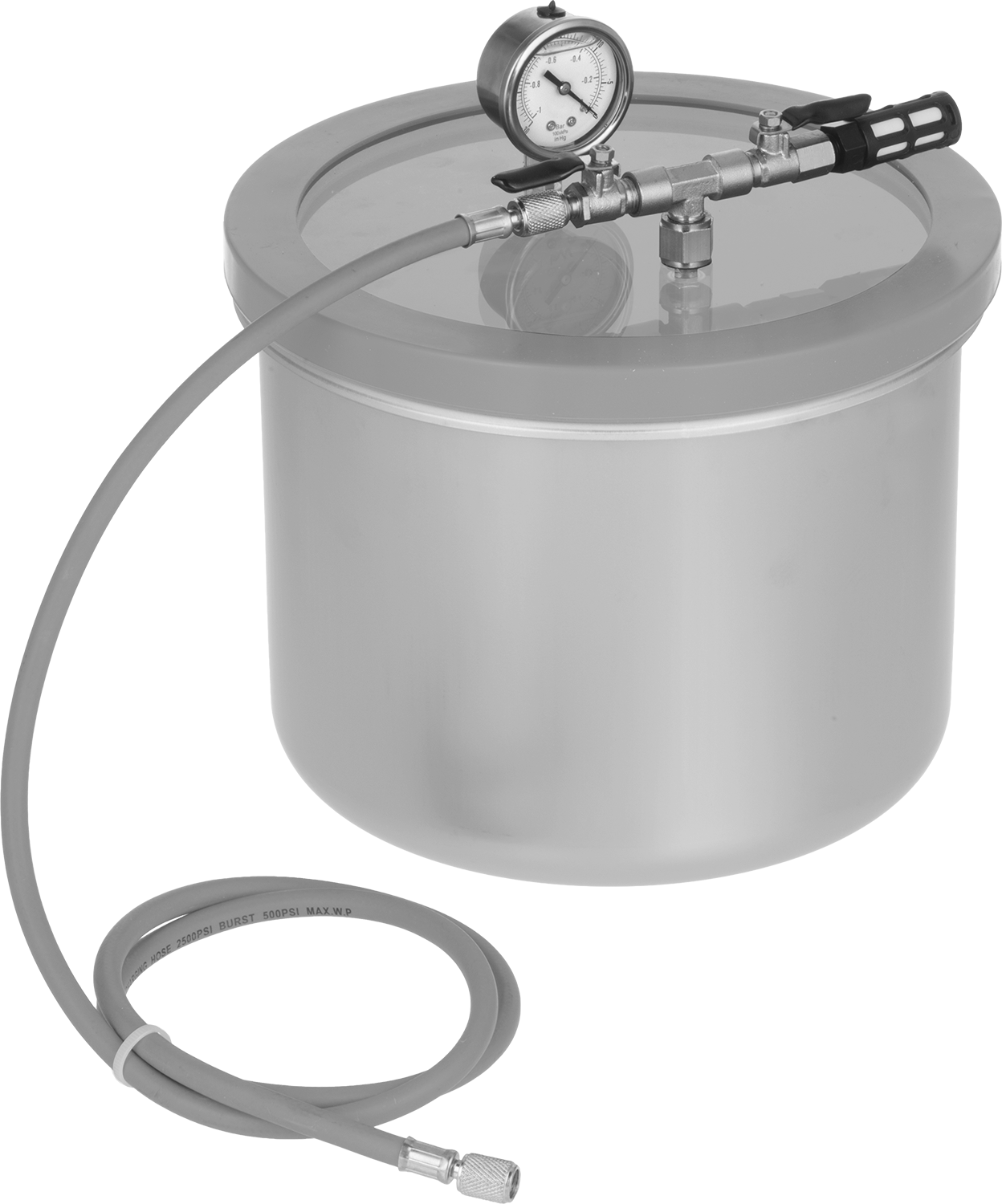 Vacuum Container, 304 Stainless Steel with Top-Mount Gauge, 3 Gallon, 11-1/4" Diameter