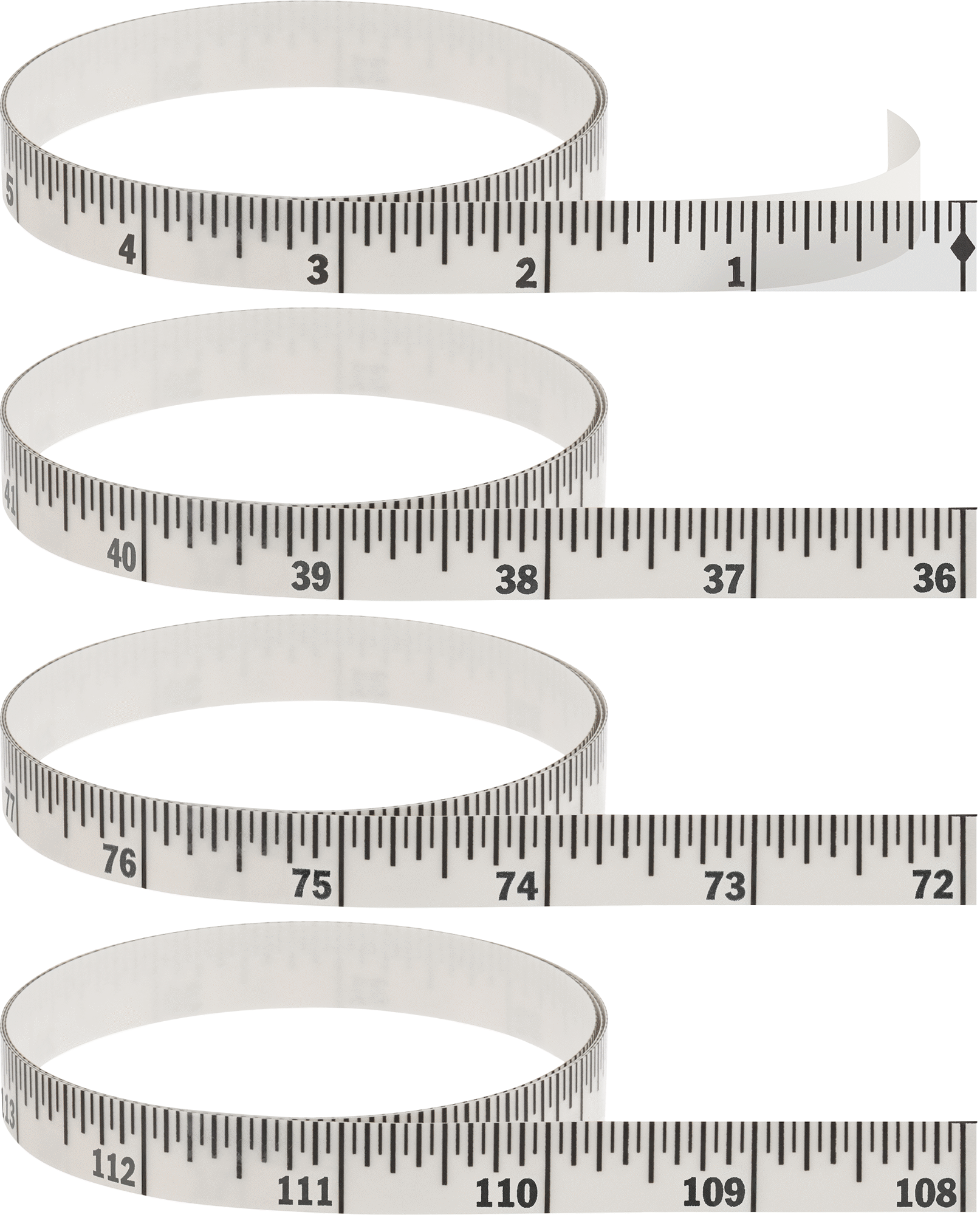 Yapışkan Arka Yüzeyli Şeffaf Plastik Cetvel, Sağdan Sola Okunur, İnç Ölçekleri, 6 Fit Uzunluk, 1/2" Genişlik