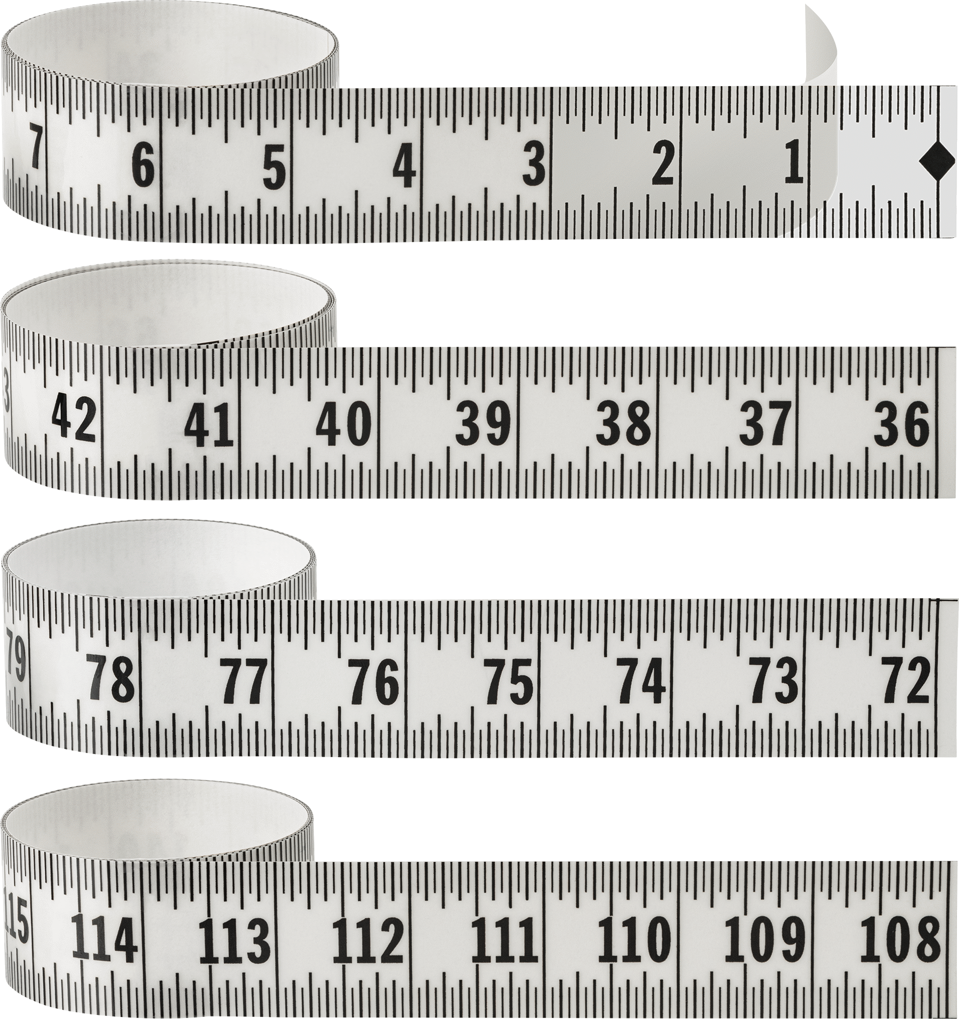 Yapışkan Arka Yüzeyli Şeffaf Plastik Cetvel, Sağdan Sola Okunur, İnç Ölçekleri, 6 Fit Uzunluk, 1-1/4" Genişlik