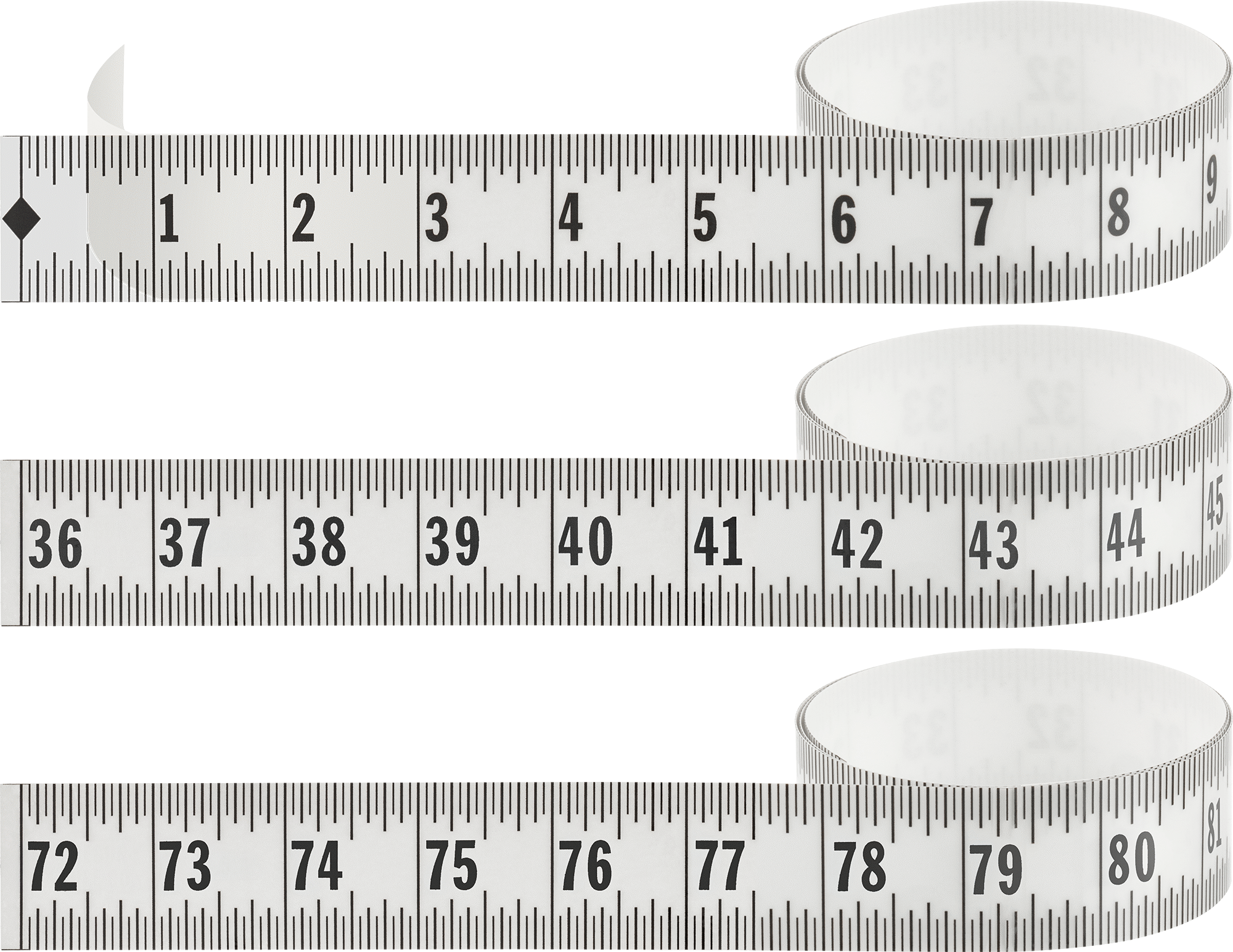 Yapışkan Arka Yüzeyli Şeffaf Plastik Cetvel, Soldan Sağa Okunur, İnç Ölçekleri, 9 Fit Uzunluk, 1-1/4" Genişlik