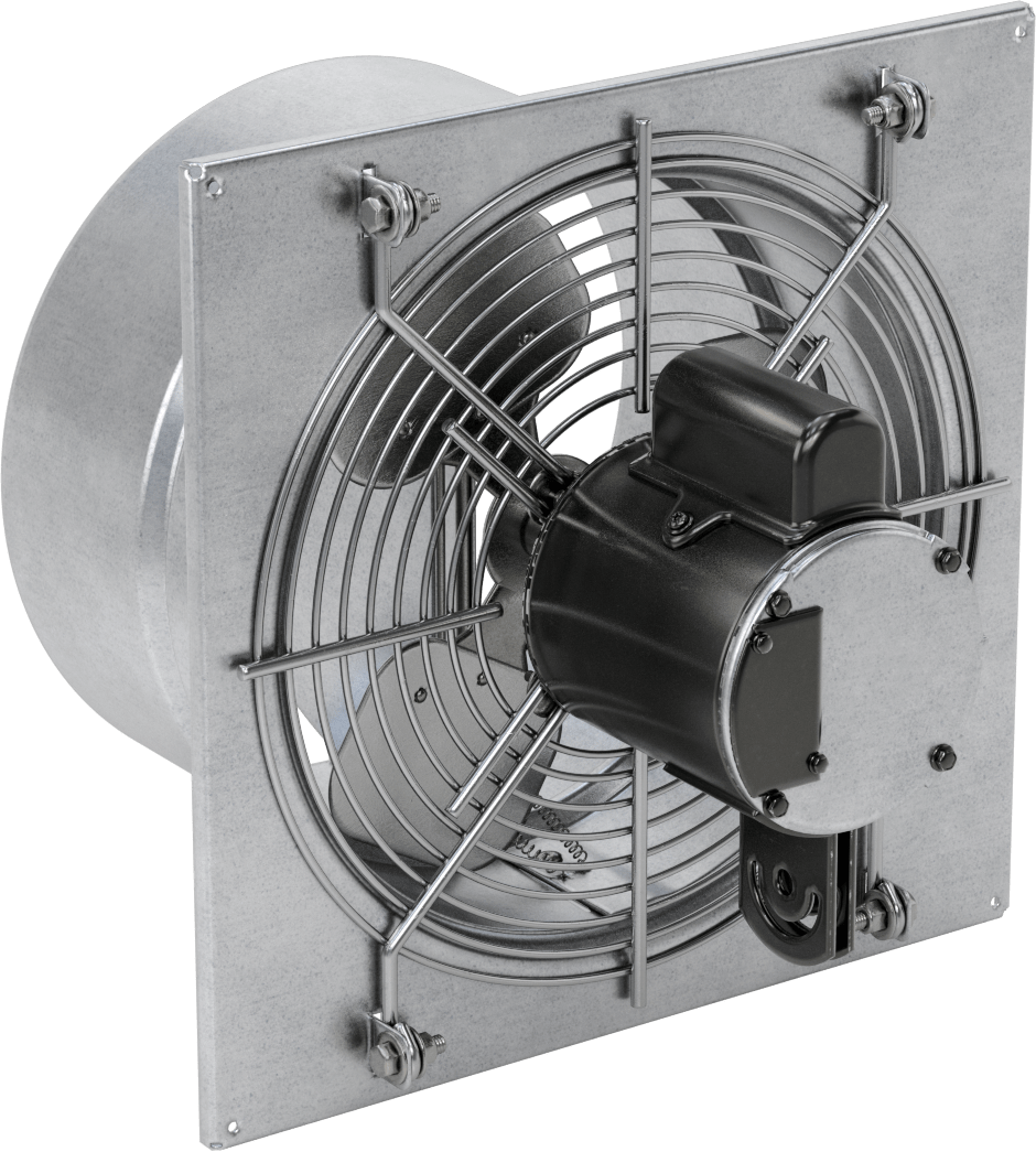 Doğrudan Tahrikli Duvara Monte Egzoz Fanı, 120/230V AC, Tamamen Kapalı, 12" Bıçak Çapı