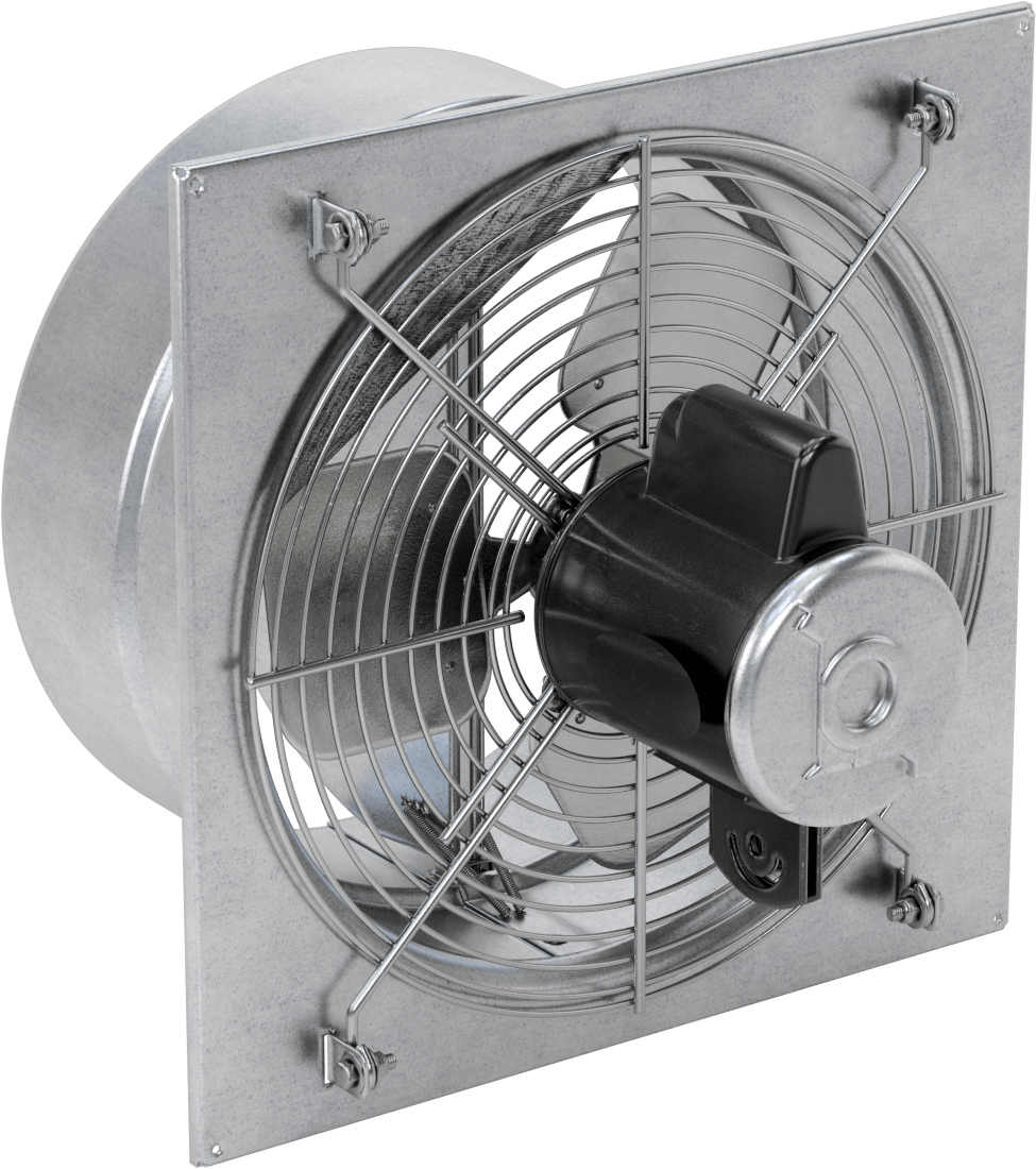 Doğrudan Tahrikli Duvara Monte Egzoz Fanı, 120/230V AC, Tamamen Kapalı, 15" Bıçak Çapı