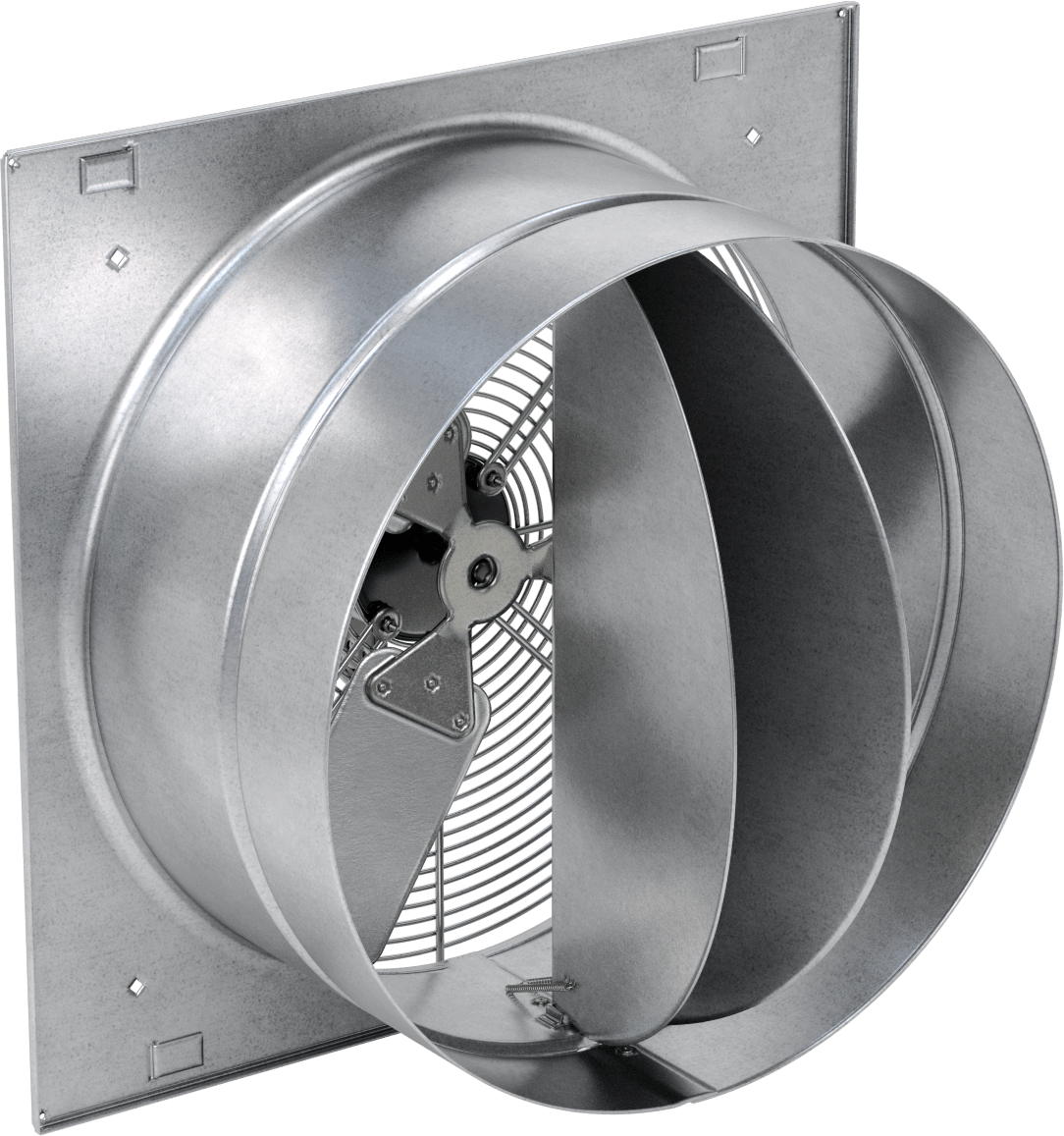Doğrudan Tahrikli Duvara Monte Egzoz Fanı, 120/230V AC, Tamamen Kapalı, 24" Bıçak Çapı
