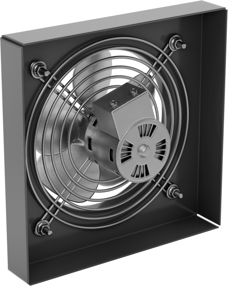 Doğrudan Tahrikli Duvara Monte Egzoz Fanı, 120V AC, Damlamaya Dayanıklı Açık, 8" Bıçak Çapı