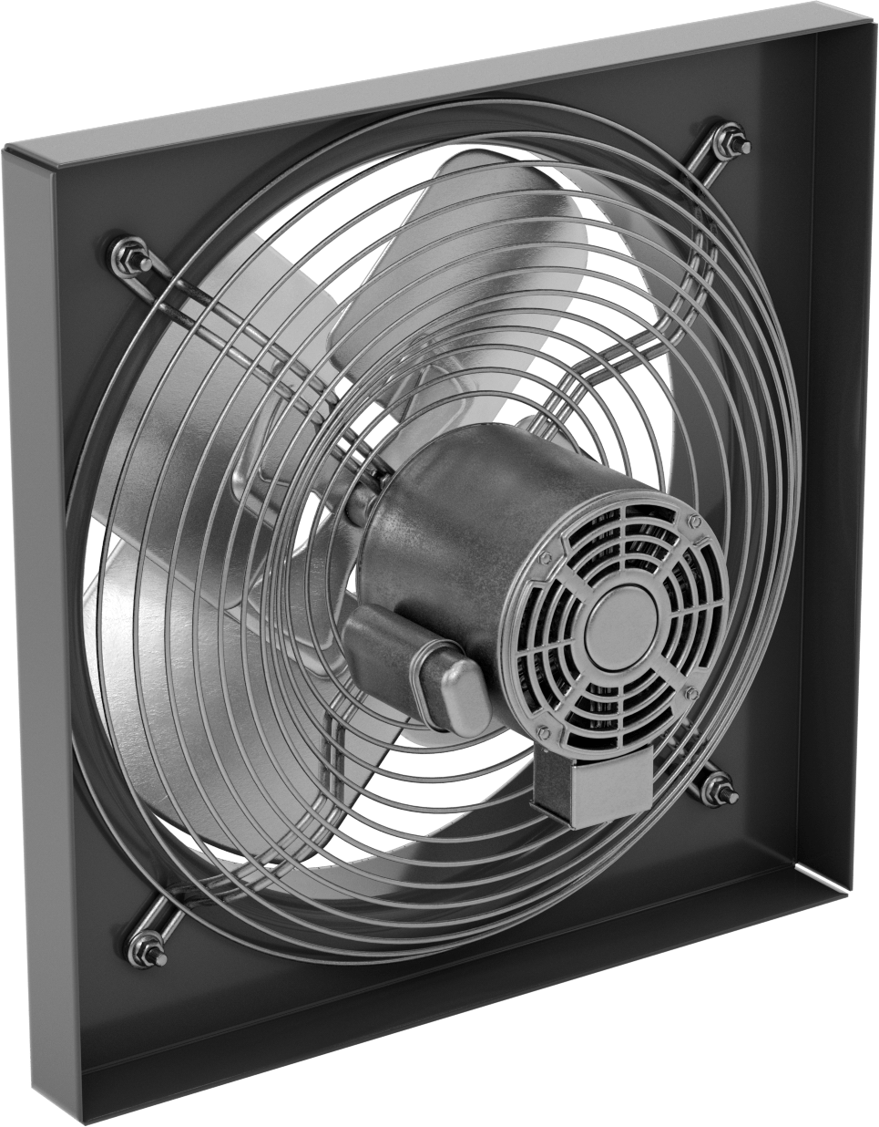 Doğrudan Tahrikli Duvara Monte Egzoz Fanı, 120V AC, Damlamaya Dayanıklı Açık, 16" Bıçak Çapı
