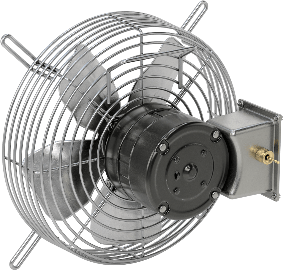 Doğrudan Tahrikli Duvara Monte Egzoz Fanı, 120V AC, Tamamen Kapalı, 10-1/8" Bıçak Çapı