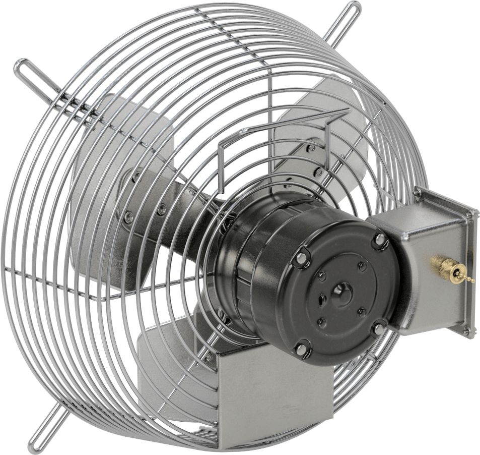 Doğrudan Tahrikli Duvara Monte Egzoz Fanı, 120V AC, Tamamen Kapalı, 12" Bıçak Çapı
