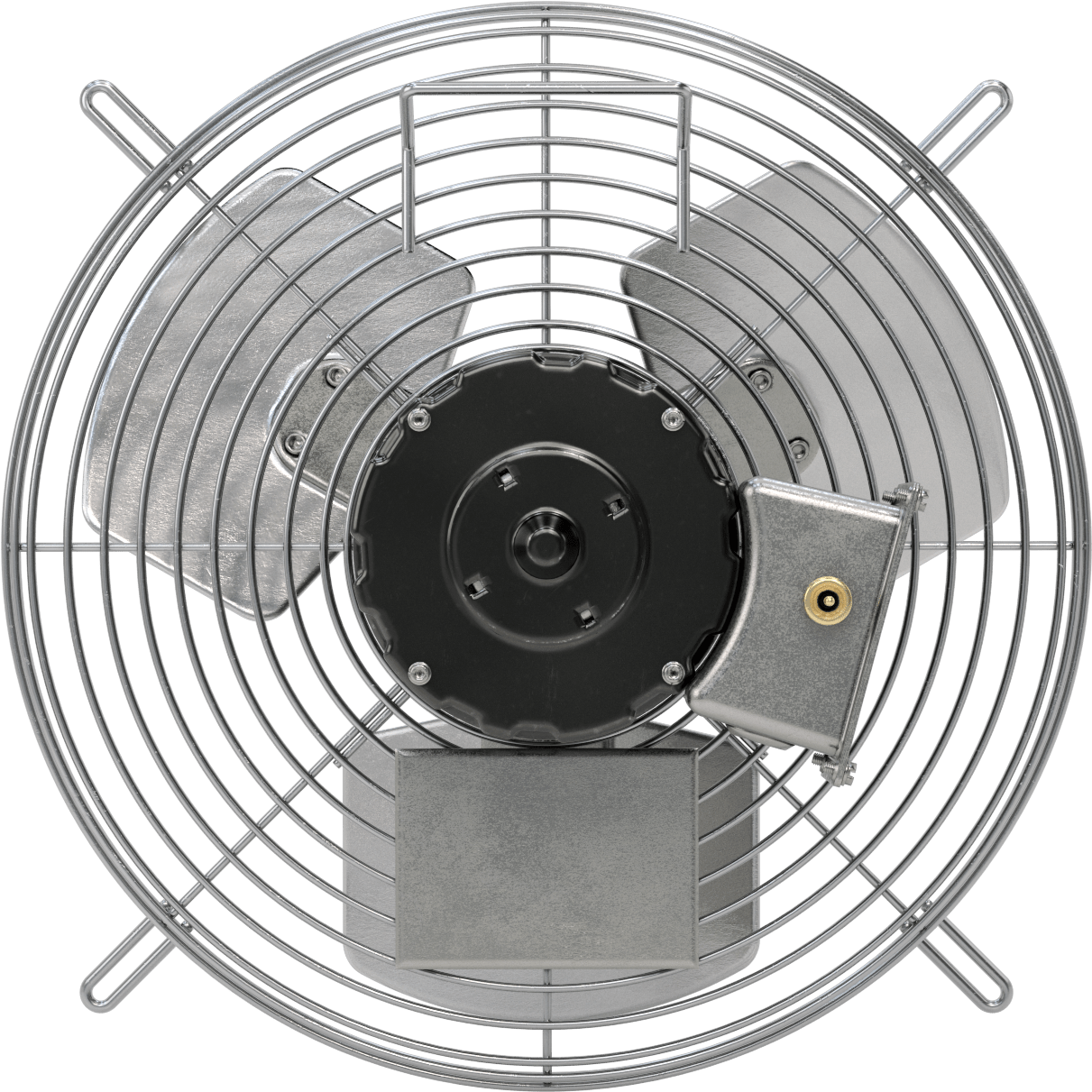 Doğrudan Tahrikli Duvara Monte Egzoz Fanı, 120V AC, Tamamen Kapalı, 13-1/2" Bıçak Çapı