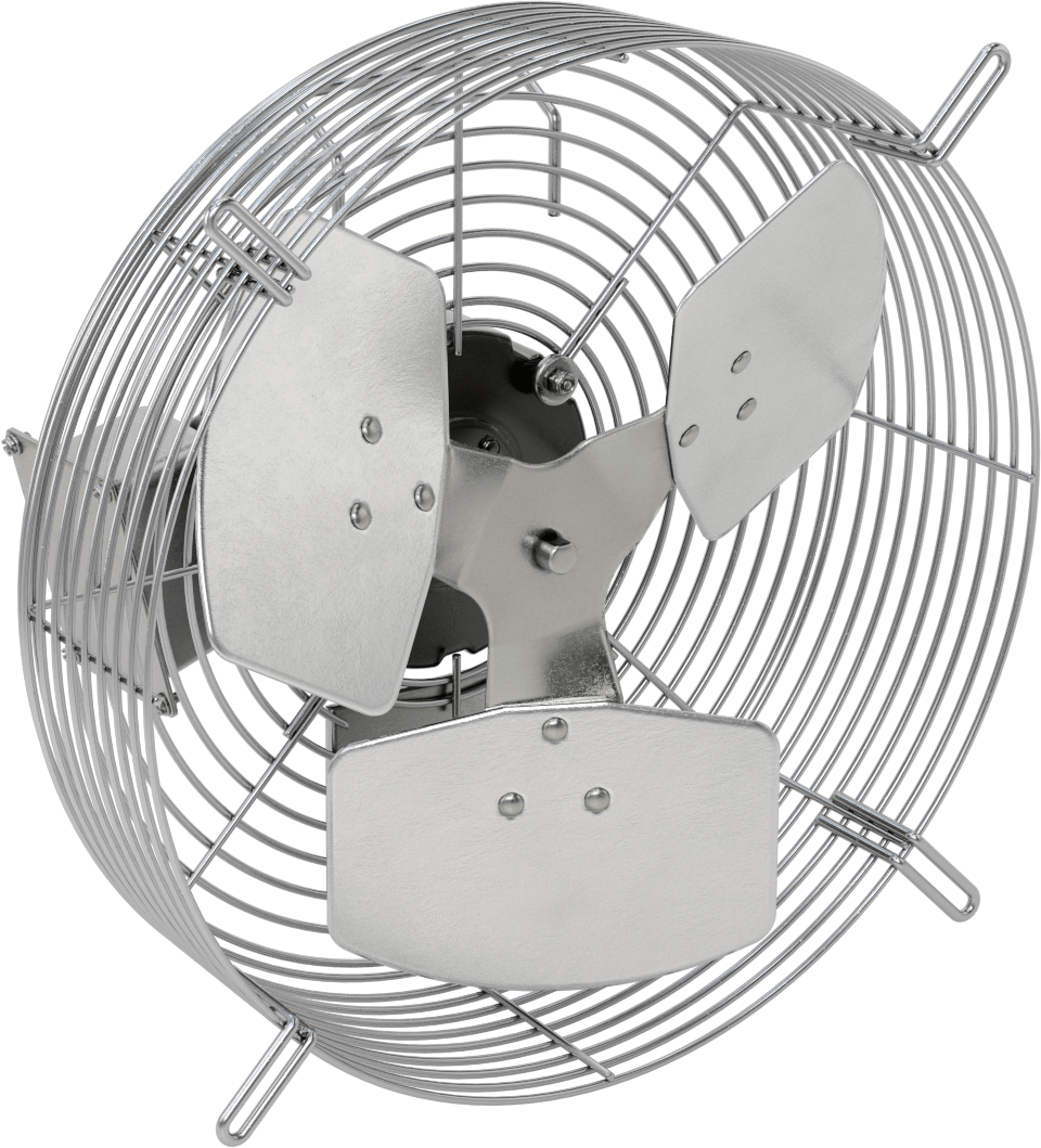 Doğrudan Tahrikli Duvara Monte Egzoz Fanı, 120V AC, Tamamen Kapalı, 13-1/2" Bıçak Çapı