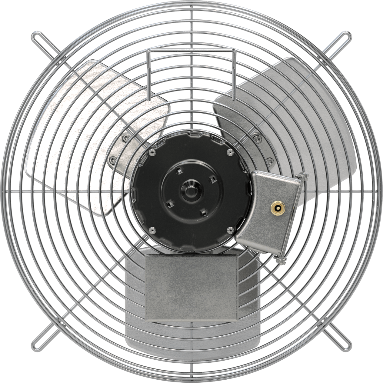 Doğrudan Tahrikli Duvara Monte Egzoz Fanı, 120V AC, Tamamen Kapalı, 15-1/2" Bıçak Çapı