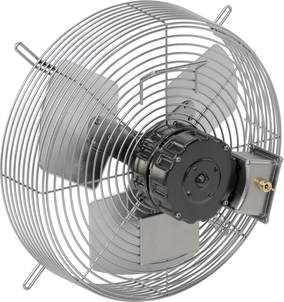 Doğrudan Tahrikli Duvara Monte Egzoz Fanı, 120V AC, Tamamen Kapalı, 15-1/2" Bıçak Çapı