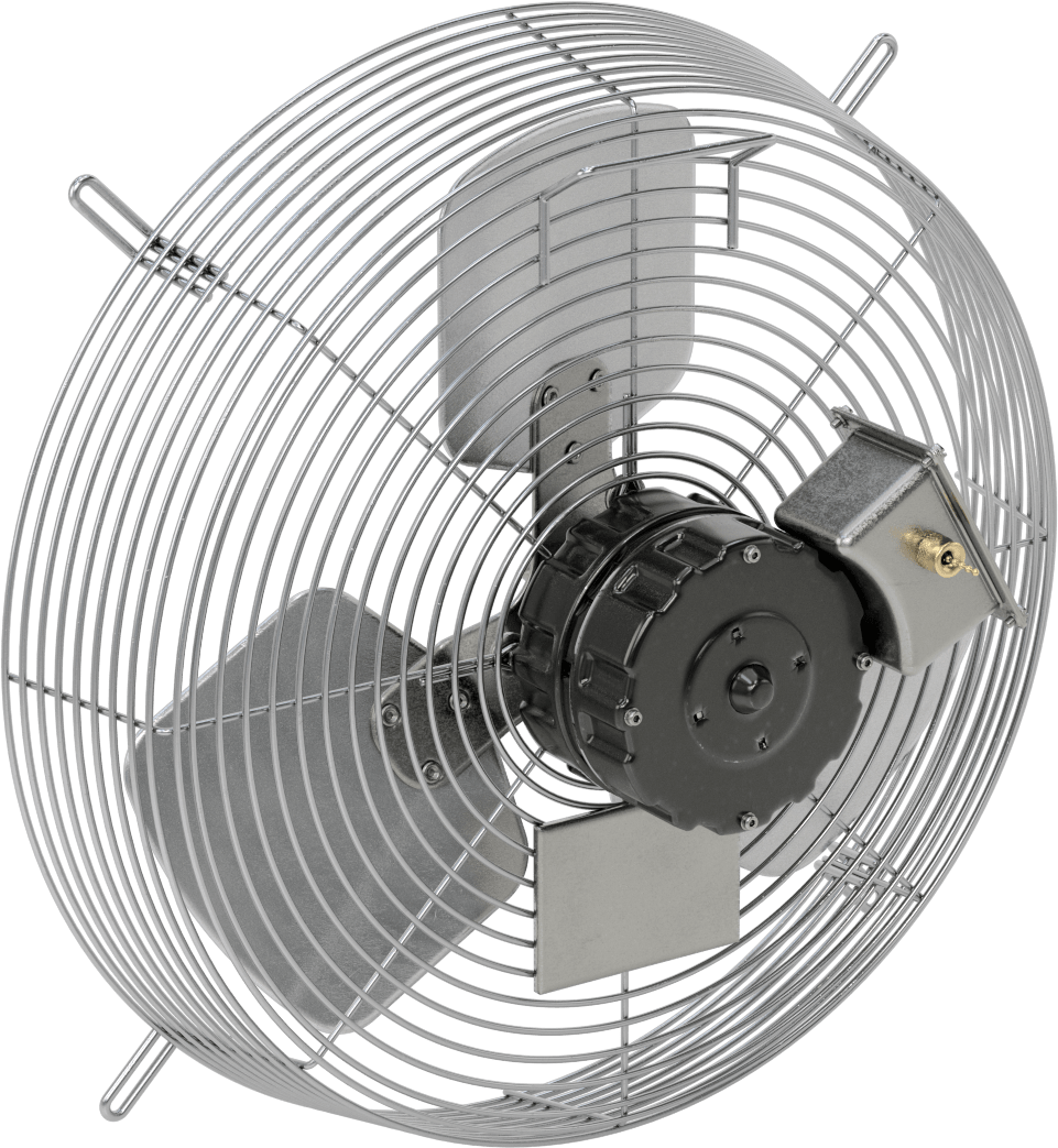 Doğrudan Tahrikli Duvara Monte Egzoz Fanı, 120V AC, Tamamen Kapalı, 17" Bıçak Çapı