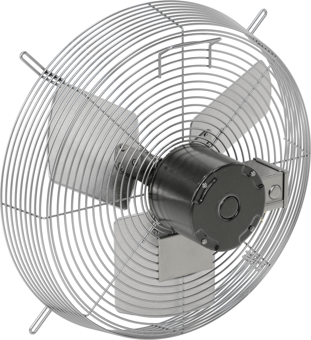 Doğrudan Tahrikli Duvara Monte Egzoz Fanı, 120V AC, Tamamen Kapalı, 20 inç Bıçak Çapı