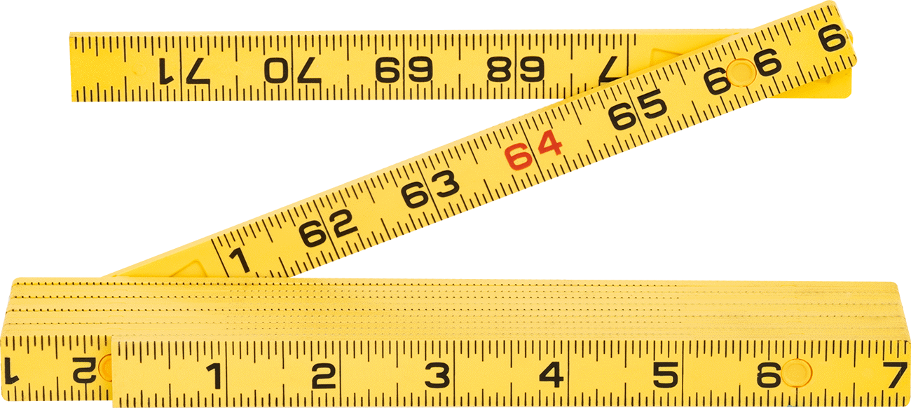 Katlanabilir Cetvel, İnç için, Önden Açılır, 1/8" Kalınlık