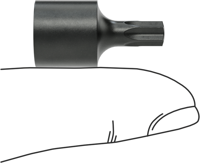 Darbe Torx Uçlu Soket, Stubby, 1/4" Kare Tahrik, T27 Tahrik Boyutu