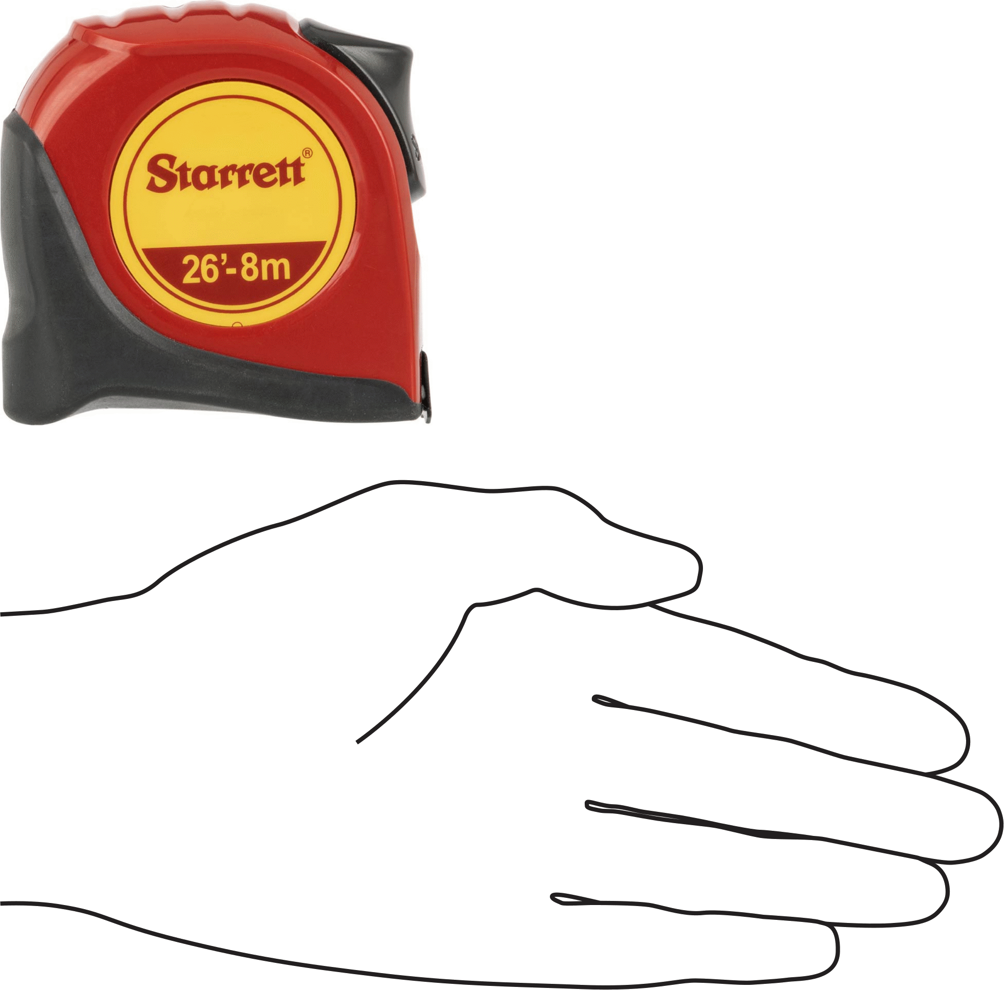 Kalibrasyon Sertifikalı Starrett Şerit Metre, Starrett Model Numarası Ktx1-26mE12-Oc/SLC, 26 Fit/8 M Uzunluk