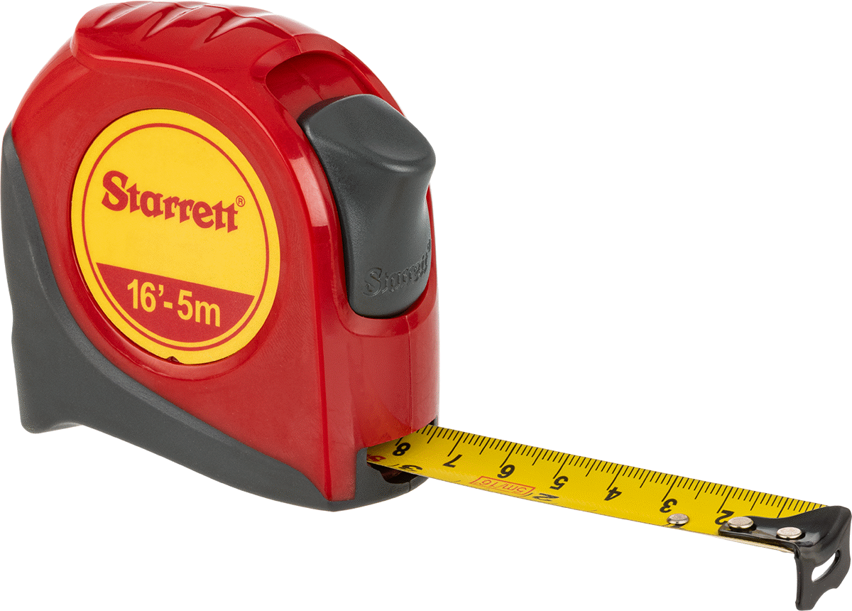 Kalibrasyon Sertifikalı Starrett Şerit Metre, Starrett Model Numarası Ktx34-16mE-N/SLC, 16 fit/5 m uzunluğunda