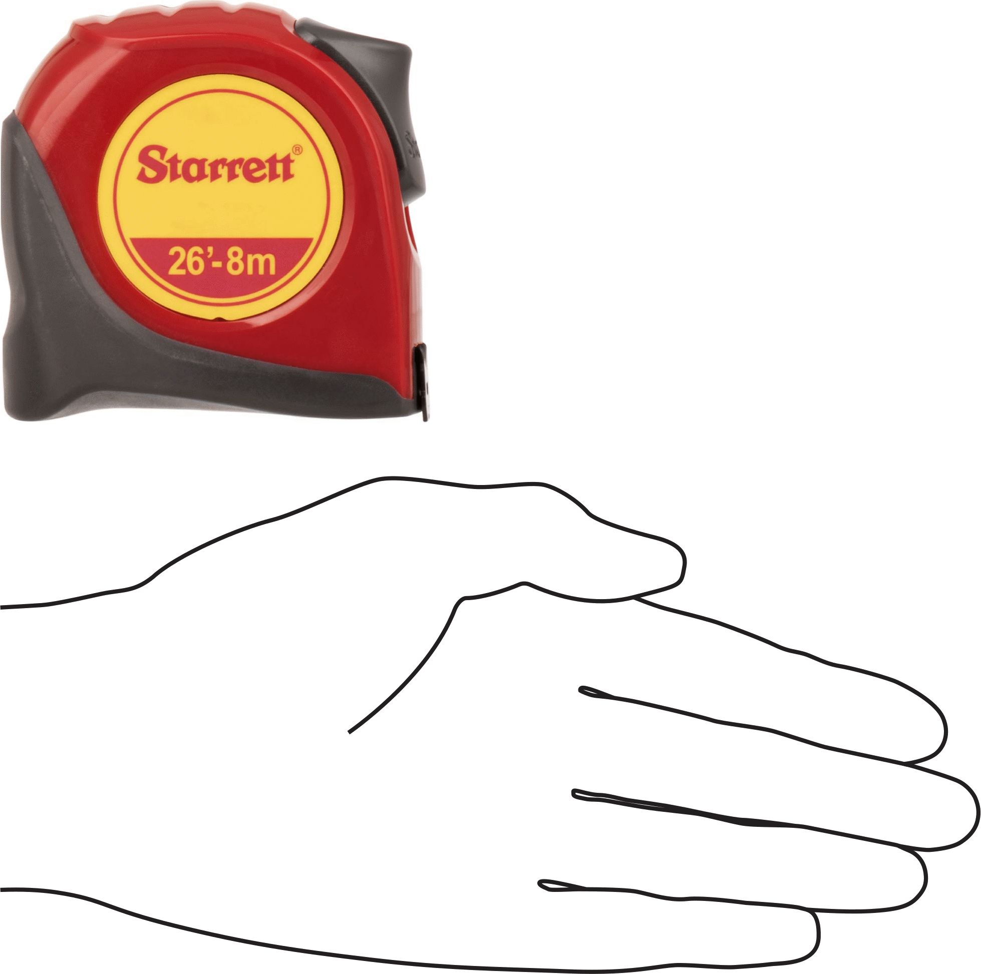 Kalibrasyon Sertifikalı Starrett Şerit Metre, Starrett Model Numarası Ktx1-26-ME-N/SLC, 26 Fit/8 M Uzunluk