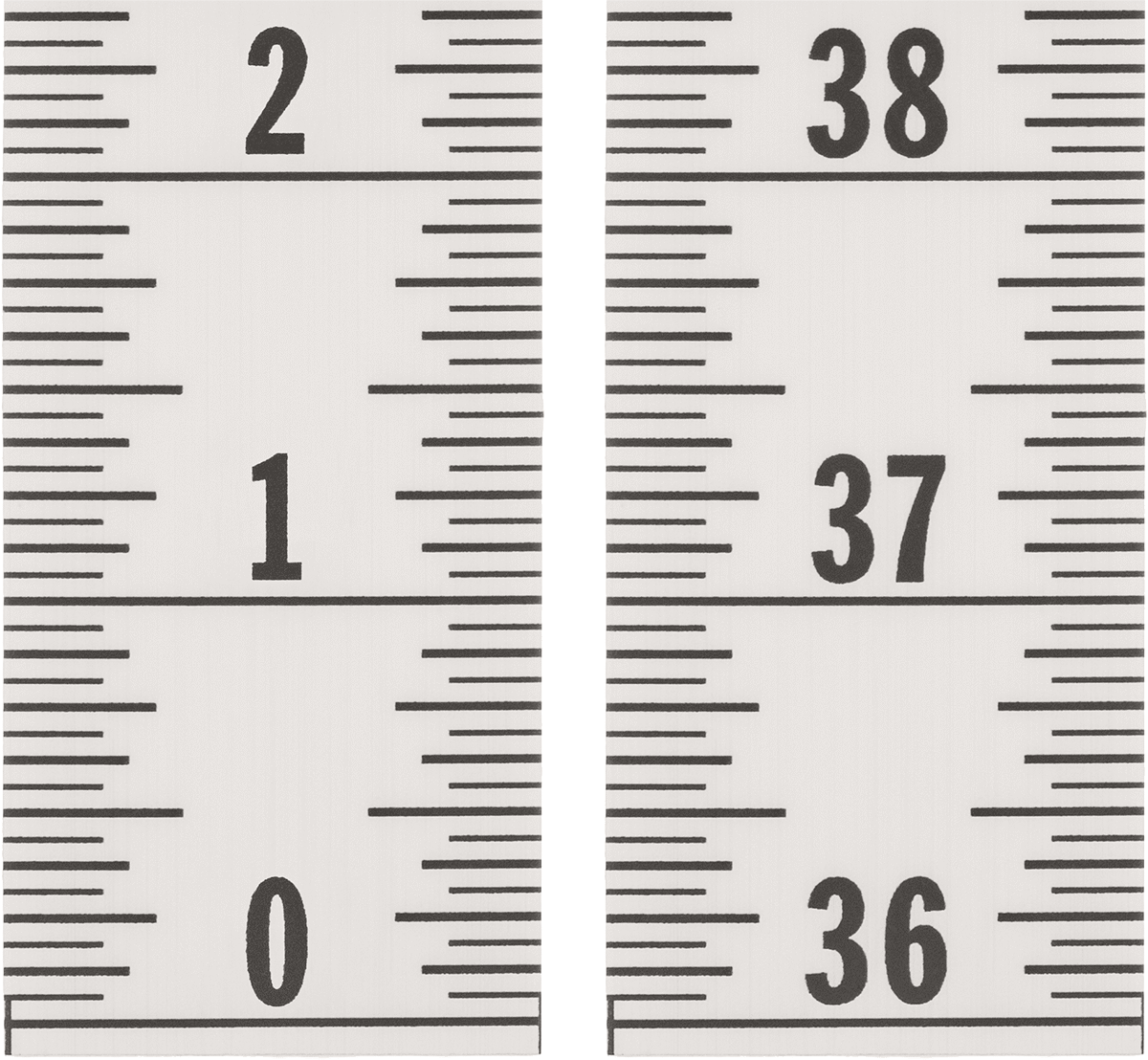 Yapışkan Arka Yüzlü Plastik Dikey Cetvel, Aşağıdan Yukarıya Okur, 6 ft. Uzunluk, 16'lık Ölçekler, 1-1/4" Genişlik, Şeffaf