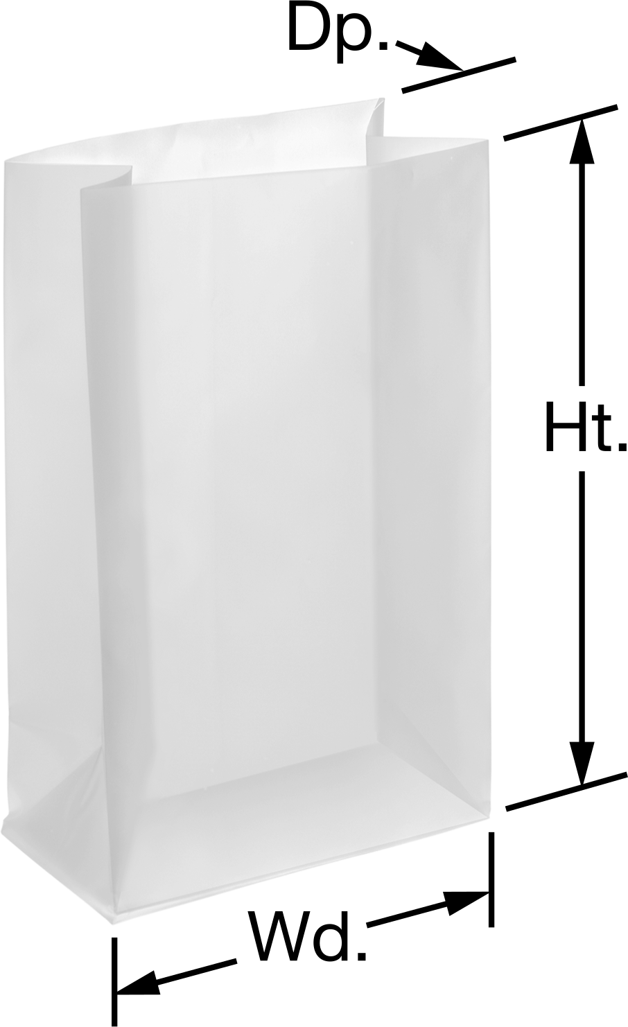 Düz Tabanlı Plastik Torbalar, 7“ Genişlik x 14” Yükseklik x 4" Derinlik