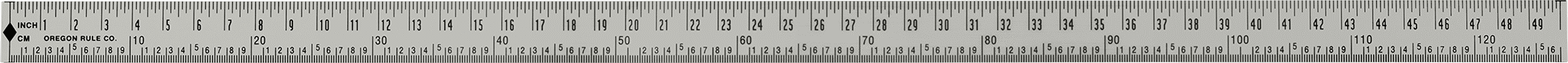Yarım Ölçülü Yapışkan Sırtlı Cetvel, Inch/cm, Soldan Sağa Okuma, 2-1/16 Fit/0,6 M Uzunluk