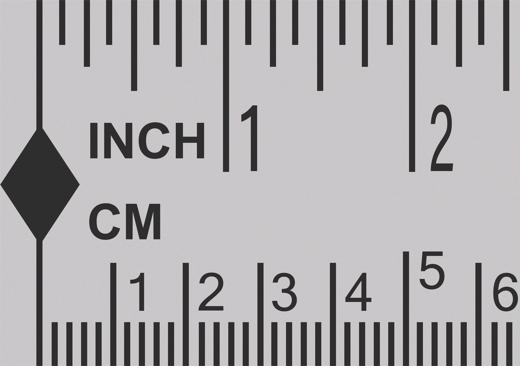 Yarım Ölçülü Yapışkan Sırtlı Cetvel, Inch/cm, Soldan Sağa Okuma, 2-1/16 Fit/0,6 M Uzunluk