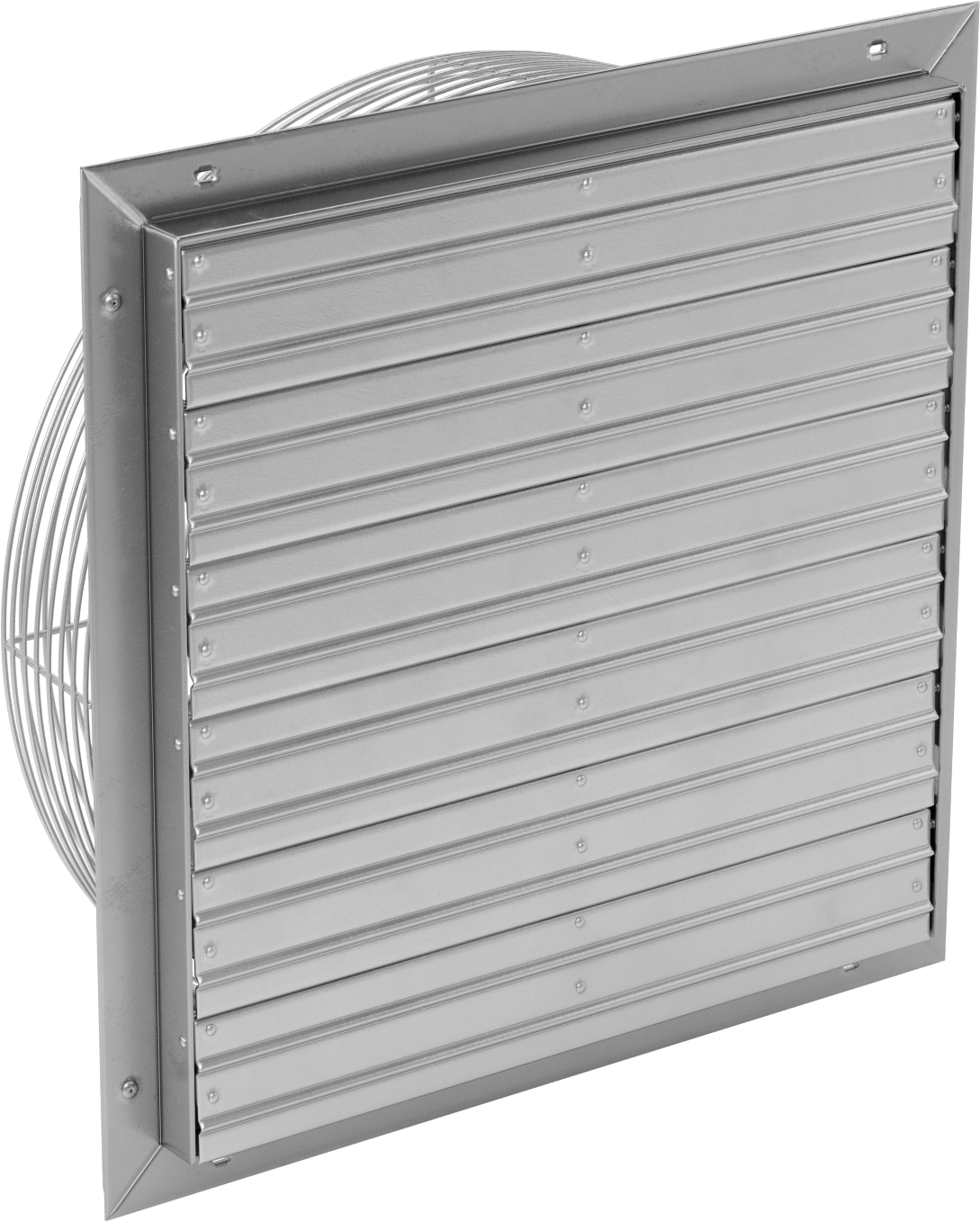 Hafif Hizmet Tipi Doğrudan Tahrikli Duvara Monte Egzoz Fanı, Panjurlu, 230/460V AC Üç Fazlı, 24" Bıçak Çapı