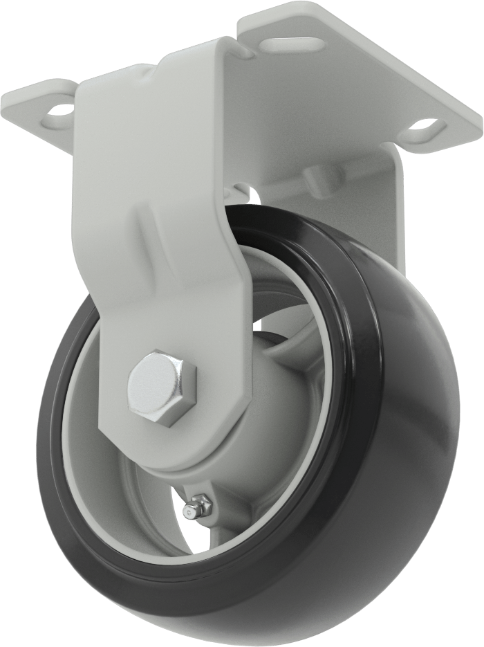 Ekonomik Mauler Tekerlek, 4-1/2 inç x 4 inç montaj plakası ile, Rigid, 5" Çaplı Kauçuk Tekerlek