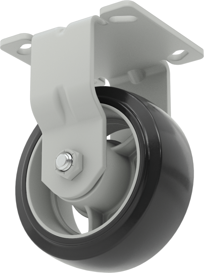 Ekonomik Mauler Tekerlek, 4-1/2 inç x 4 inç montaj plakası ile, Rigid, 5" Çaplı Kauçuk Tekerlek