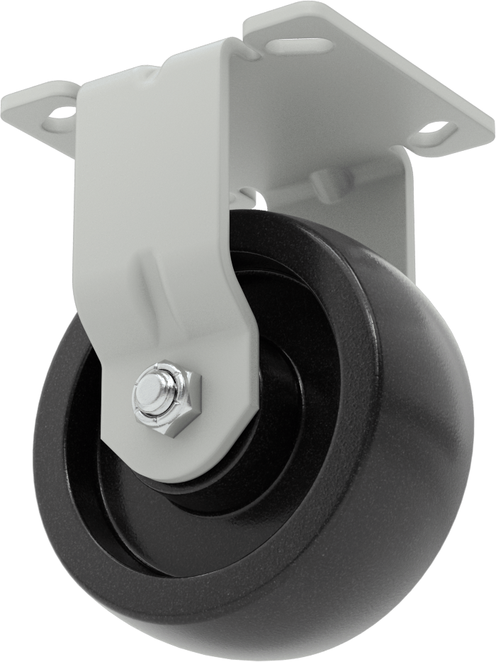 Ekonomik Mauler Tekerlek, 4-1/2 inç x 4 inç montaj plakası ile, Rigid, 5" Çaplı Polipropilen Tekerlek