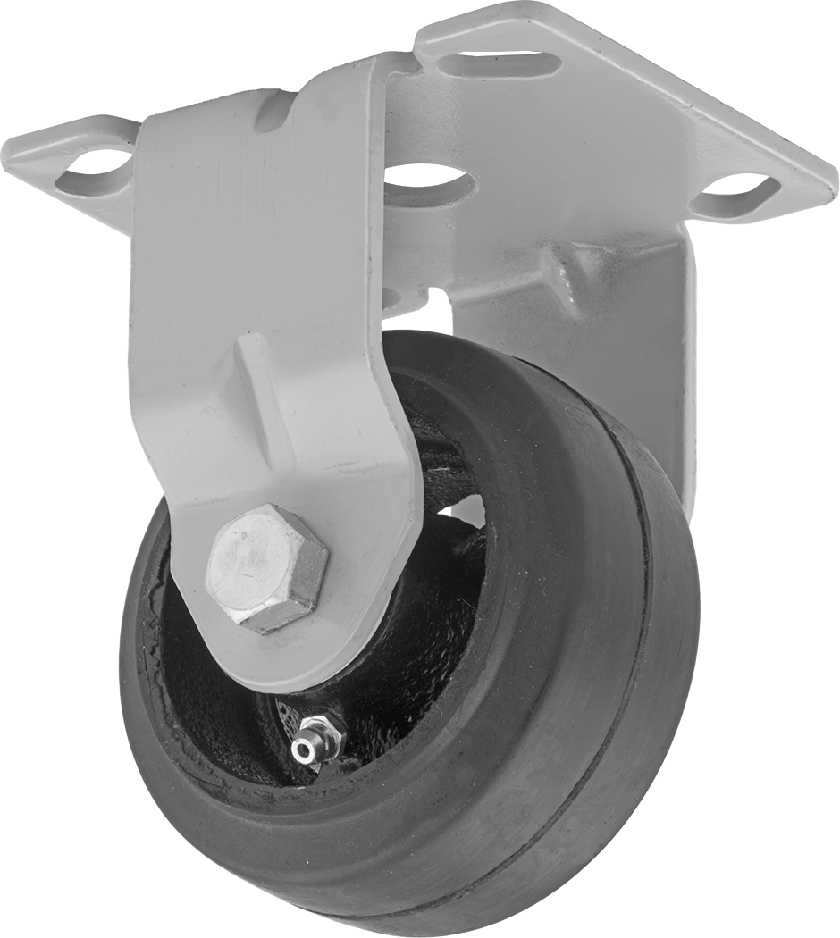 Ekonomik Mauler Tekerlek, 4-1/2 inç x 4 inç montaj plakası ile, Rigid, 4" Çaplı Kauçuk Tekerlek